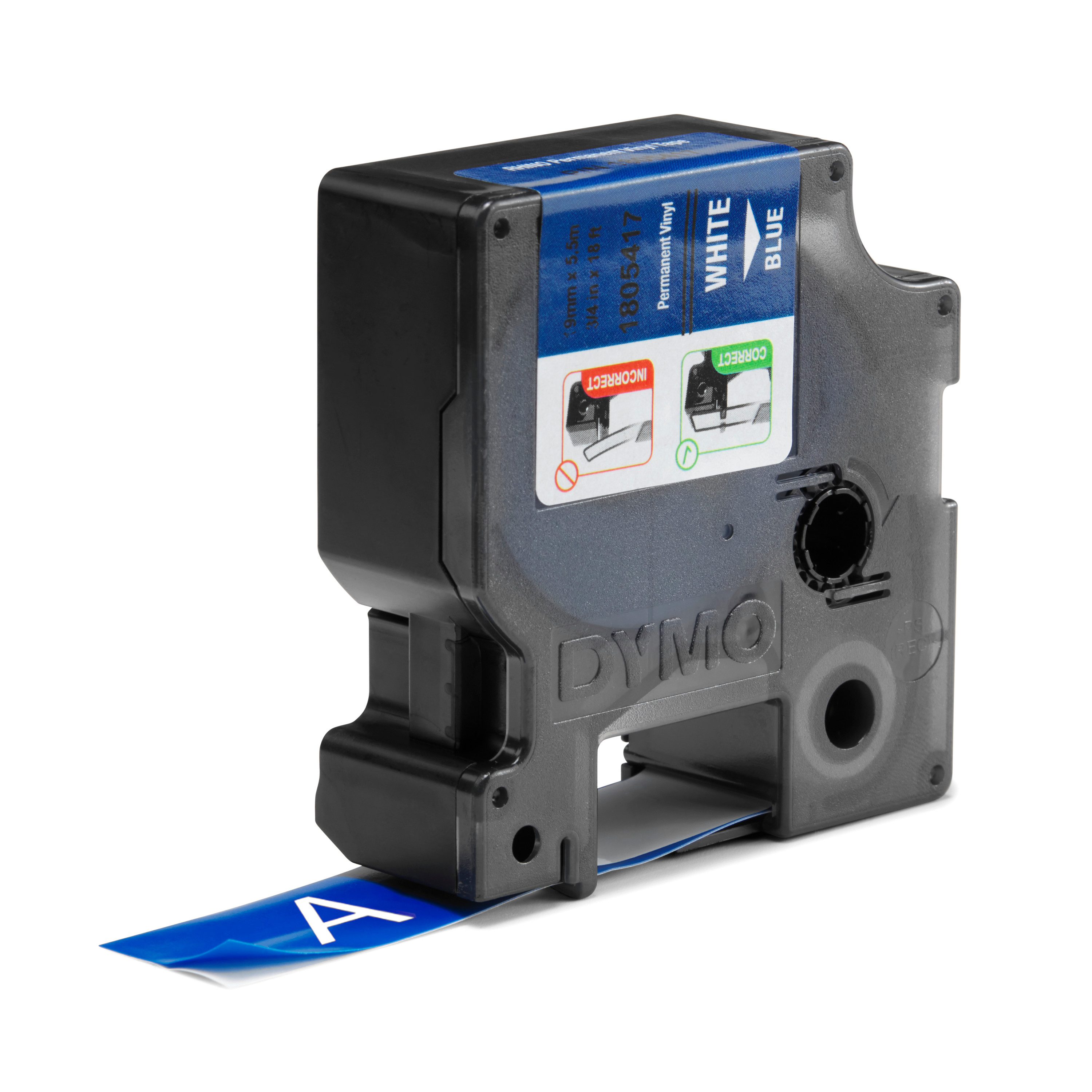 DYMO Rhino Vinyl 19mm Wt/Bl RHINO 3/4 BLUE VINYL-19MM