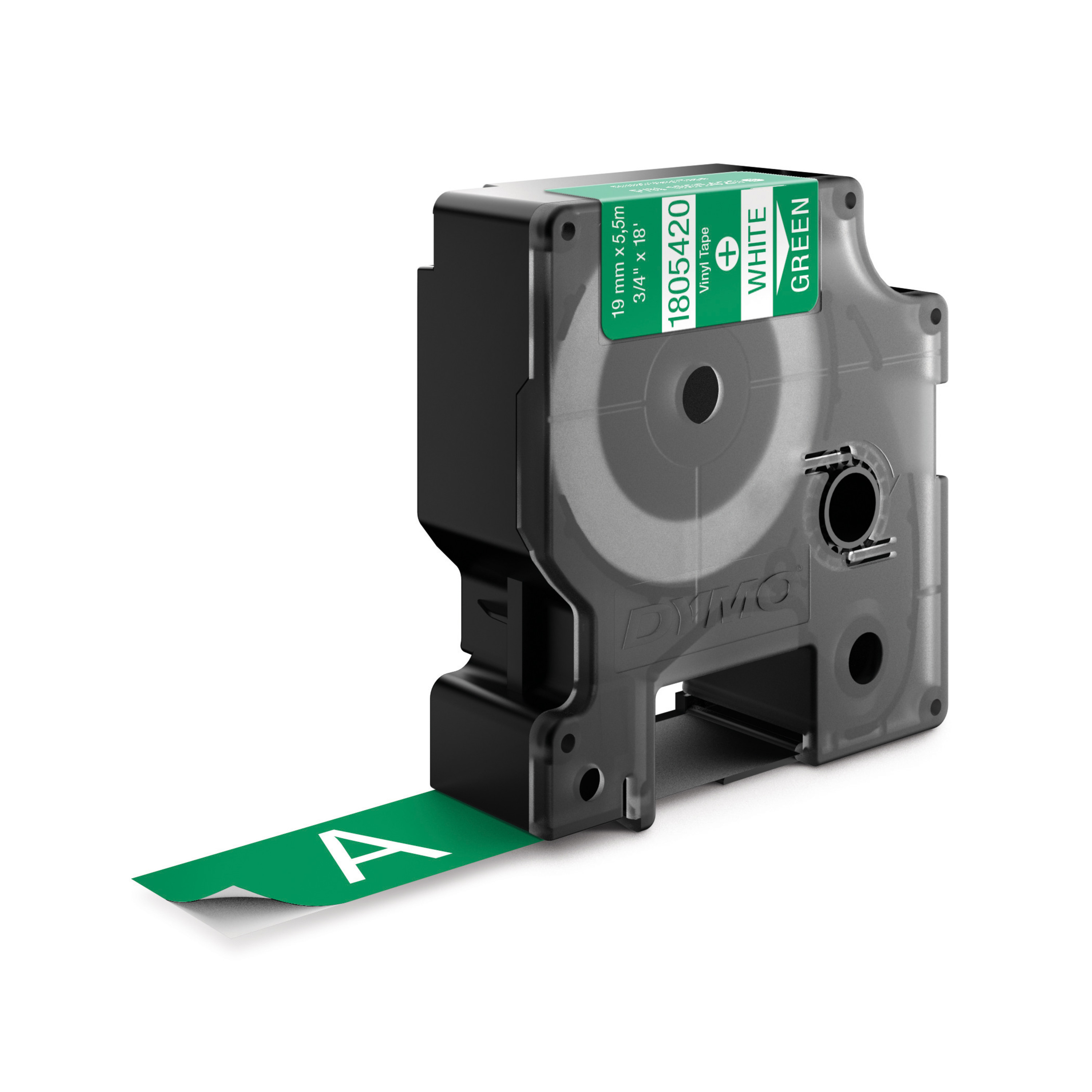 DYMO Rhino Vinyl 19mm Wt/Gr RHINO 3/4 GREEN VINYL-19MM