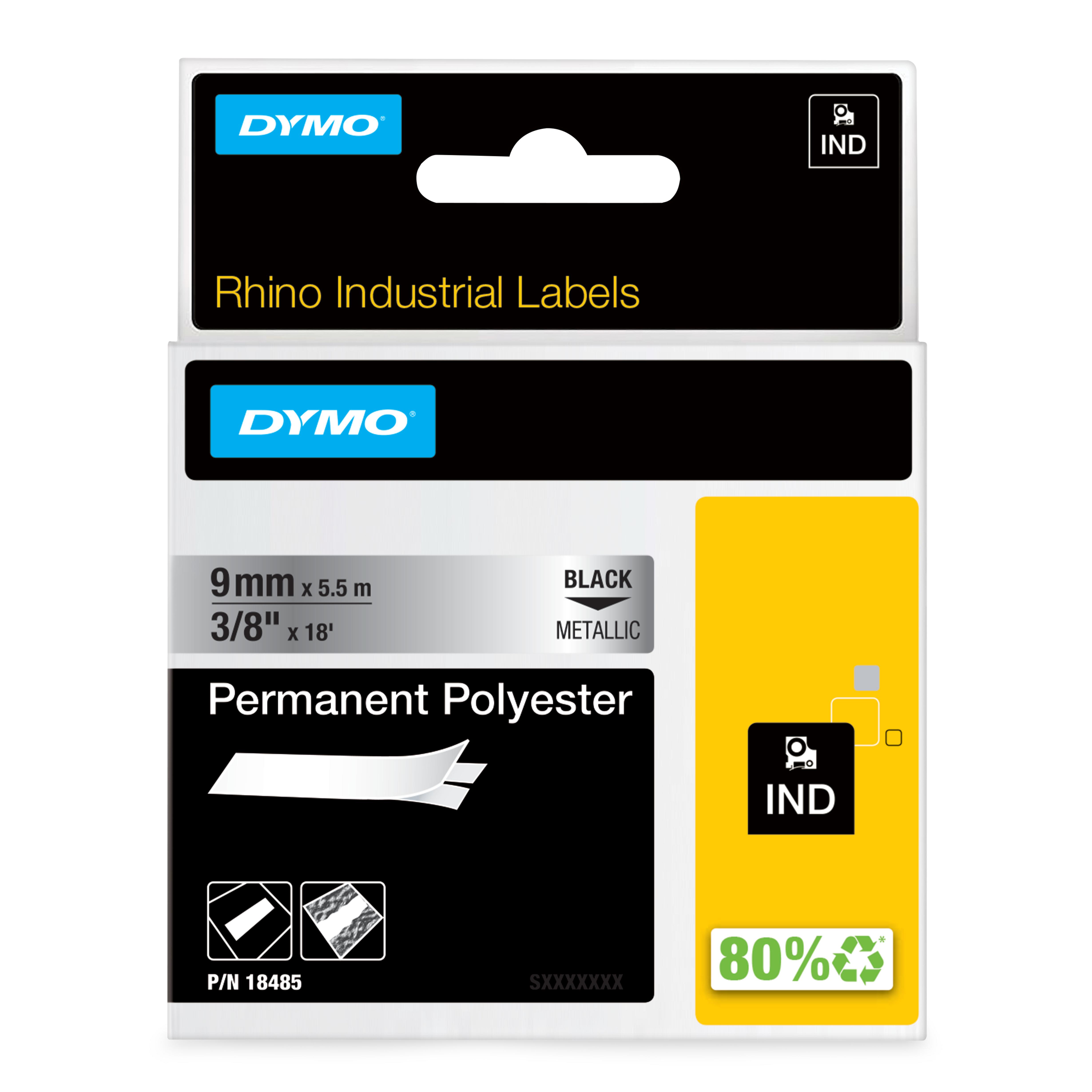 dymo Dymo rhino poly 9mm sv/met rh 9mm metall fast poly