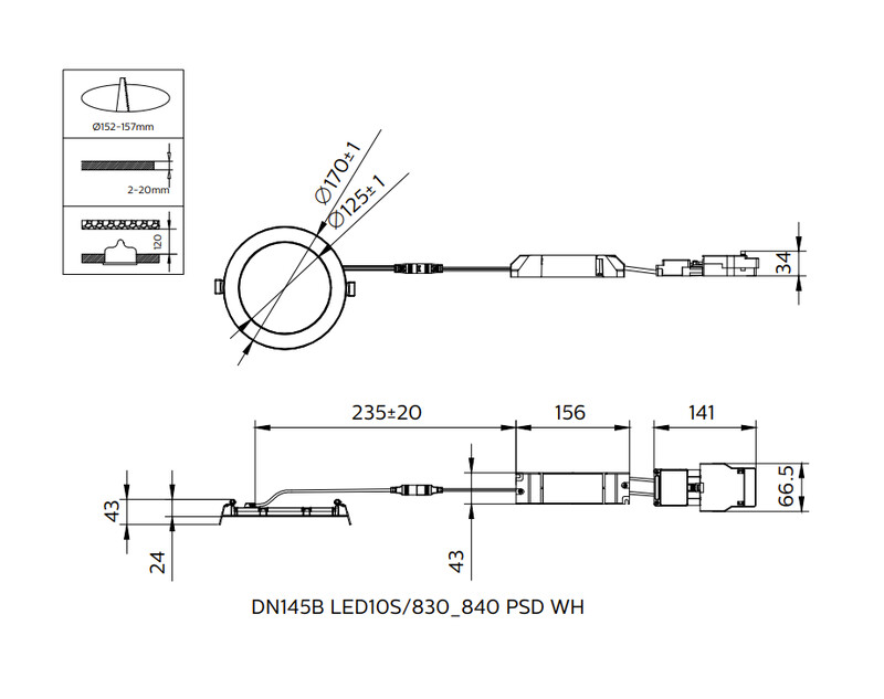 philips Downlight coreline downlight 1080/1150lm cct d152 dali ip44