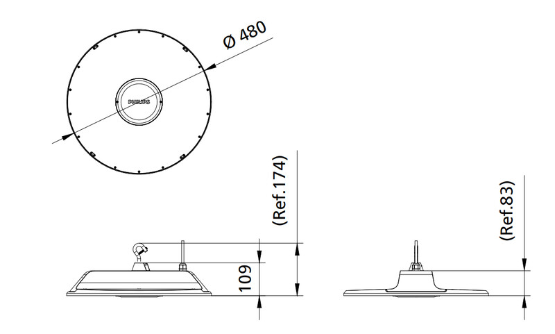 philips Syväsäteilijä coreline highbay 35000lm 840 184w on/off 55d