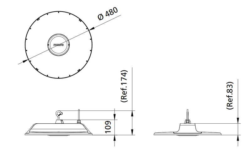 philips Syväsäteilijä coreline highbay 40 000 lm 840 222 w dali 55d