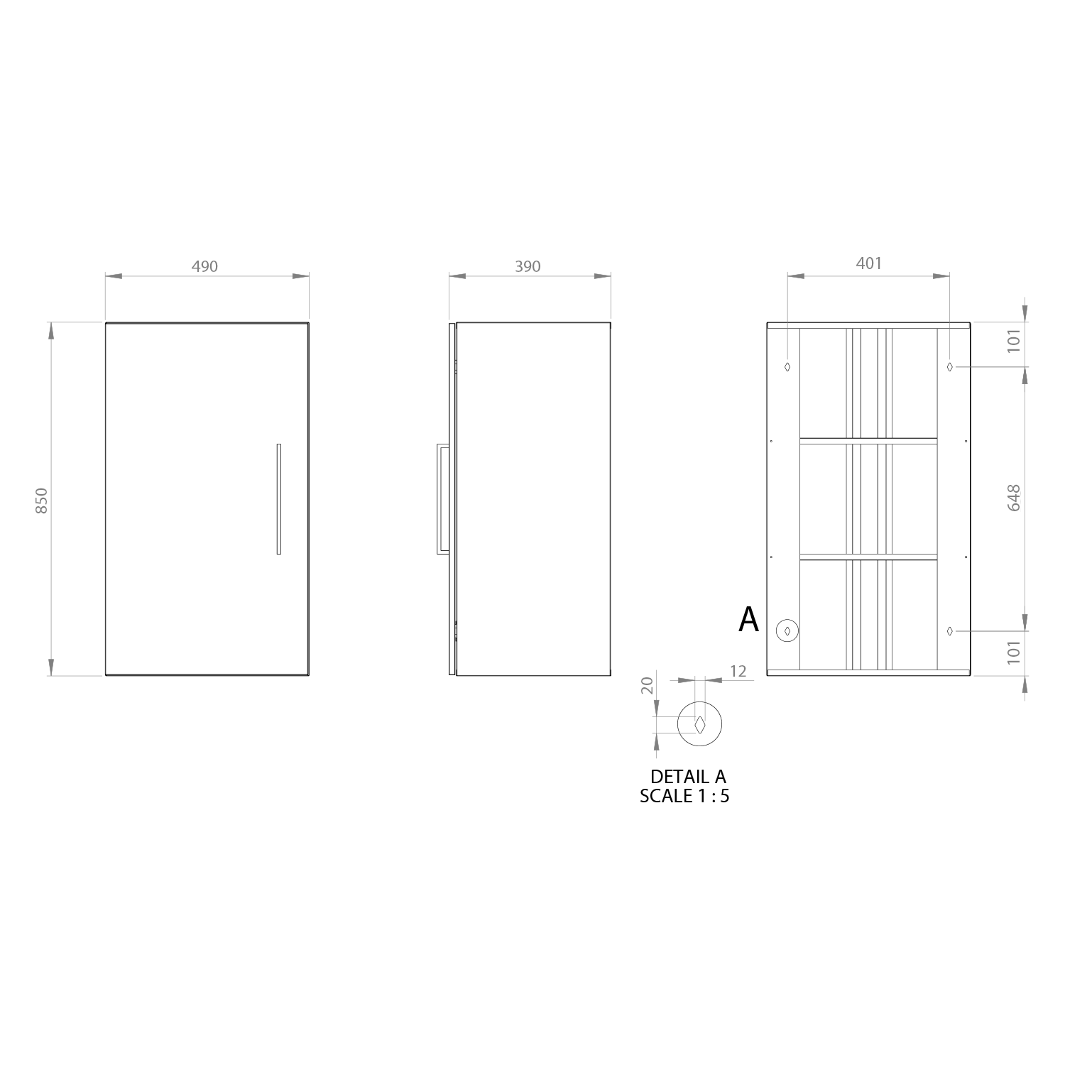 polaria Tall cabinet duo 500 x 850 x 400