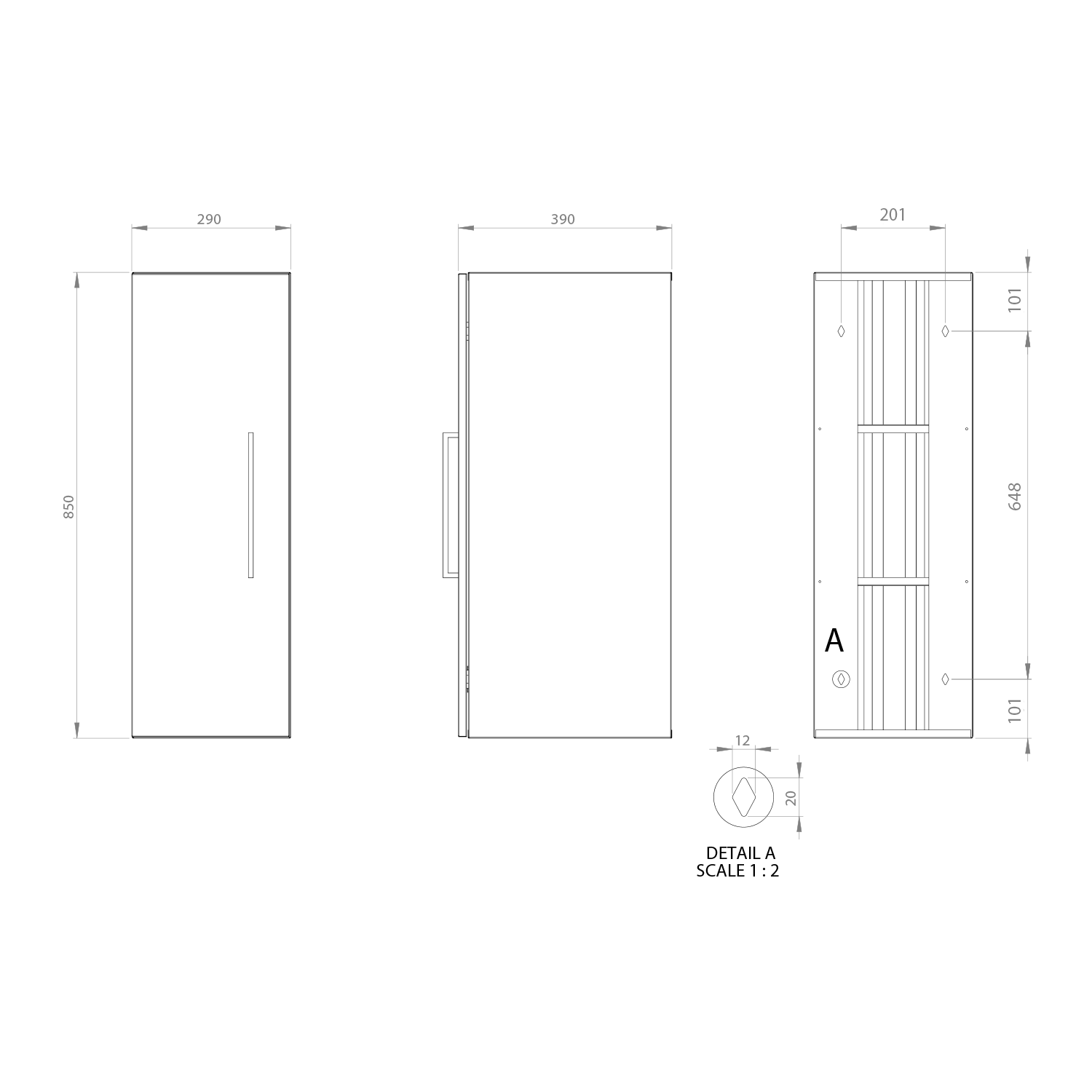 polaria Tall cabinet duo 300 x 850 x 400