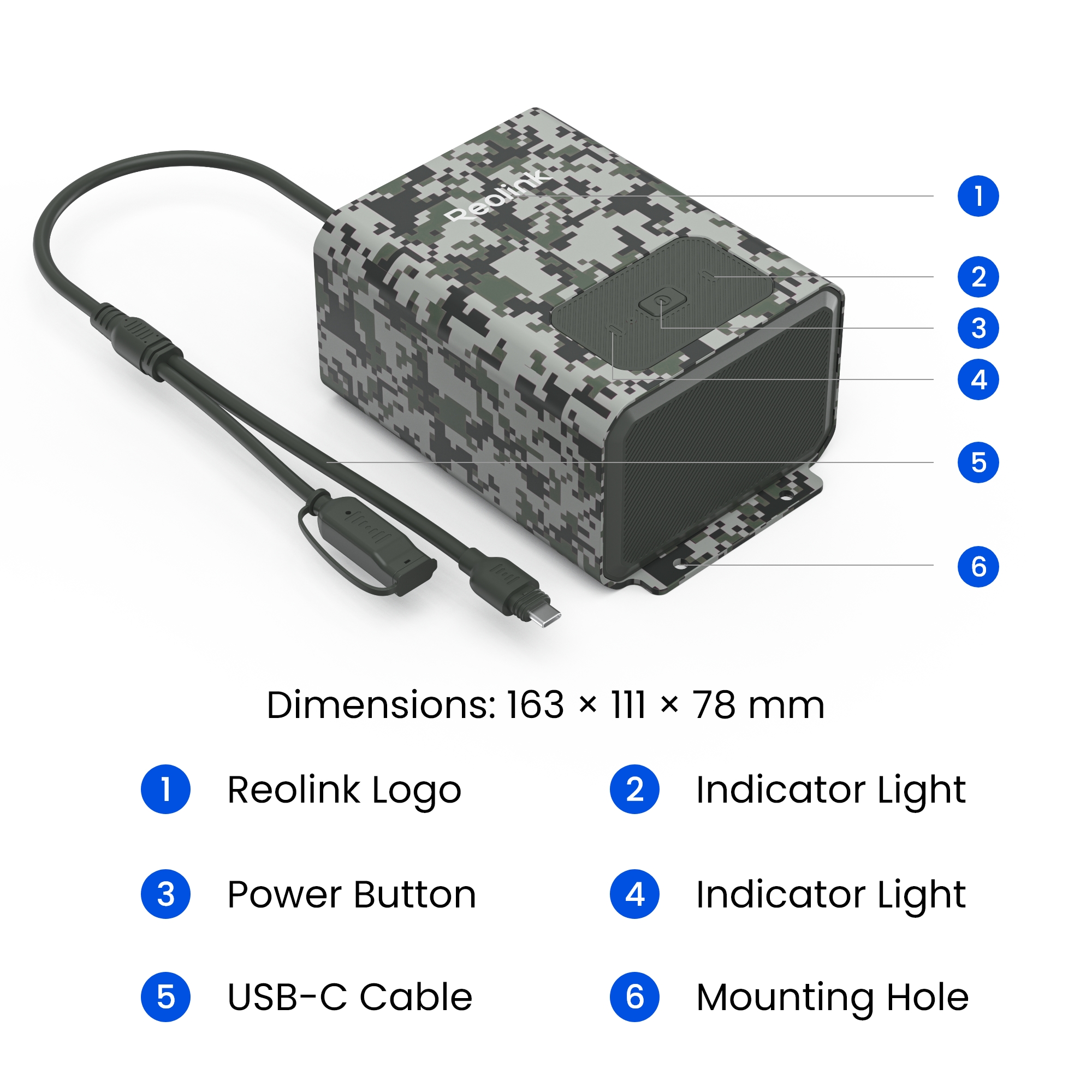 reolink Battery pack reolink 12800mah ip67 usb-c -20-58℃