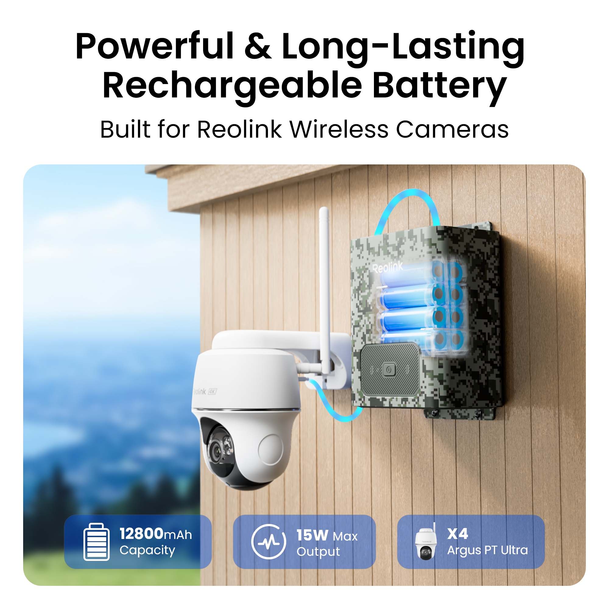 reolink Battery pack reolink 12800mah ip67 usb-c -20-58℃