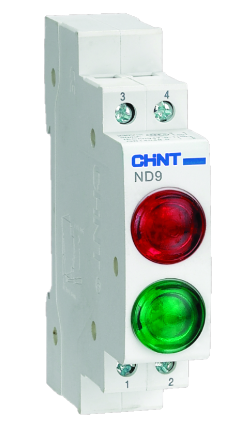 LED INDIKATORS DIN ND9 230V ZAĻŠ/SARK.