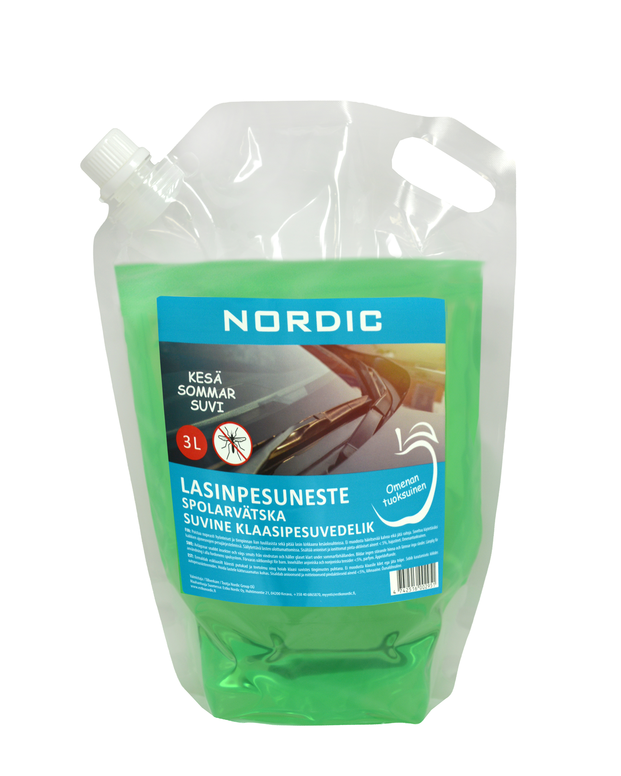 SUMMER SCREENWASH SHINY NORDIC 3L APPLE READY TO USE