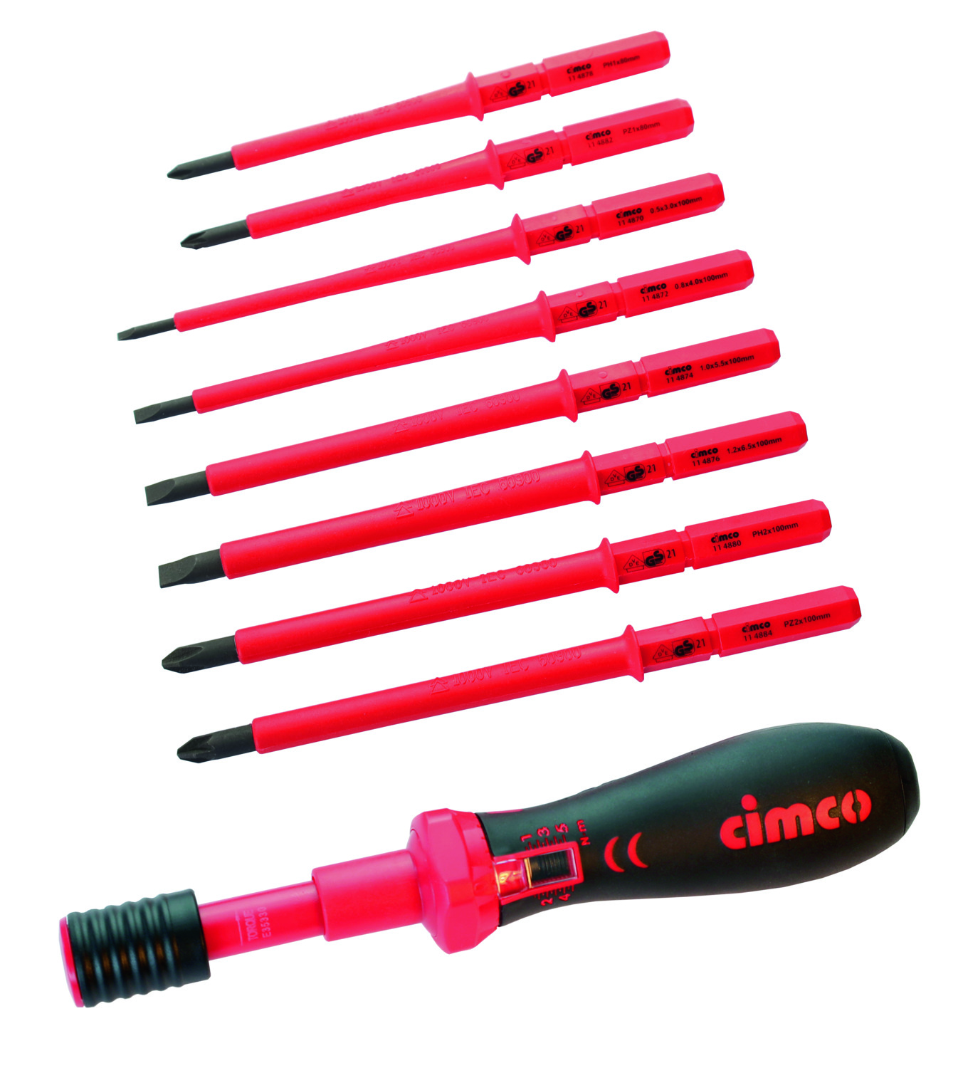 SCREW BIT SET CIMCO 1000V TORQUE SCREWDRIVER SET,