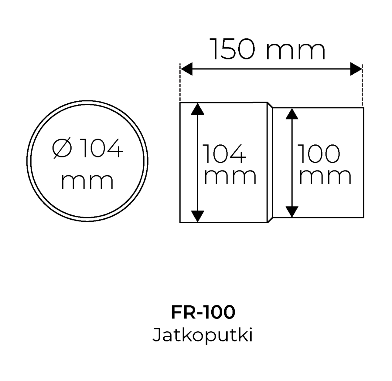 velco Jatkoputki velco fr-100 150mm