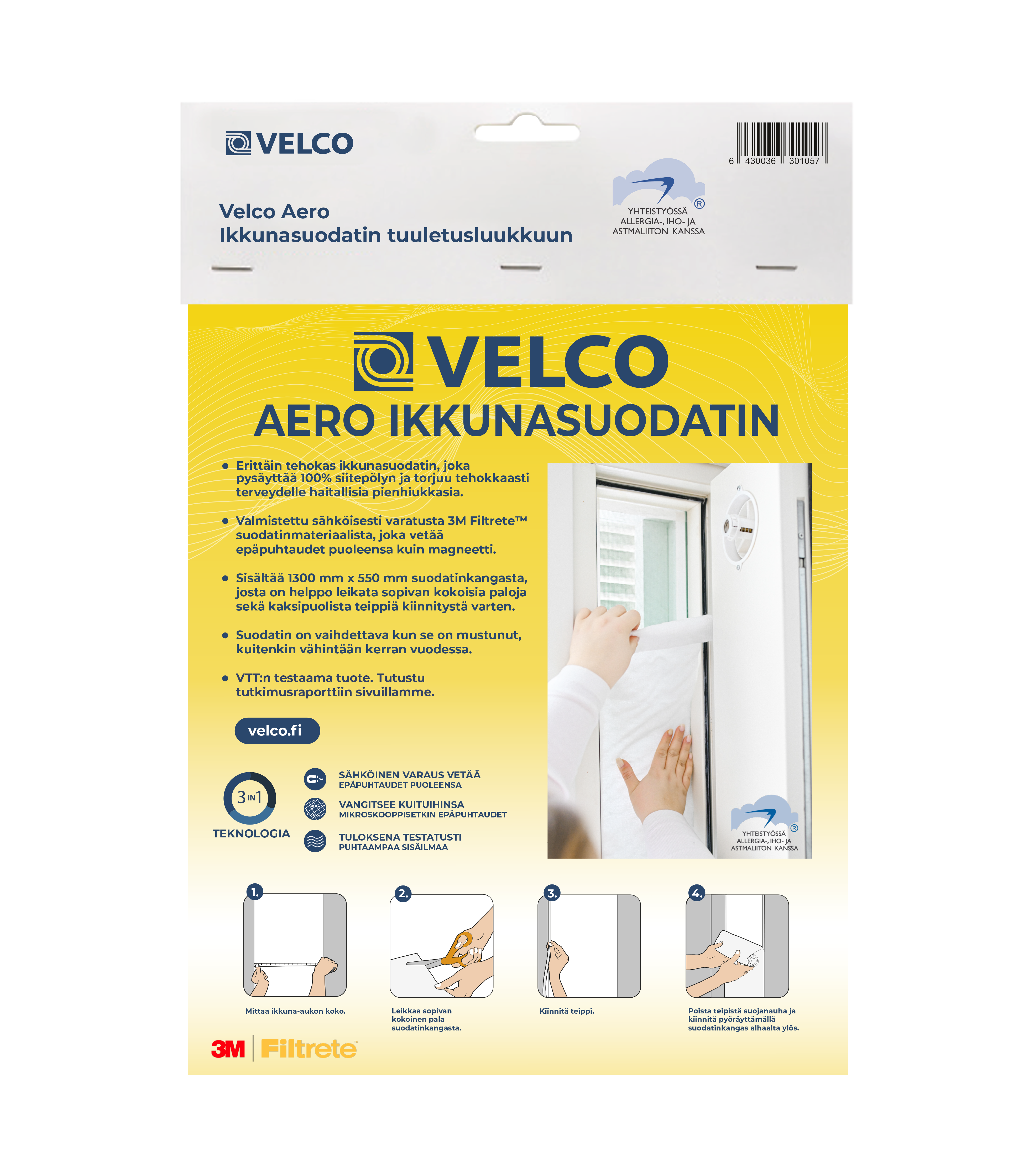 velco Fönster filter velco aero 1300x550mm