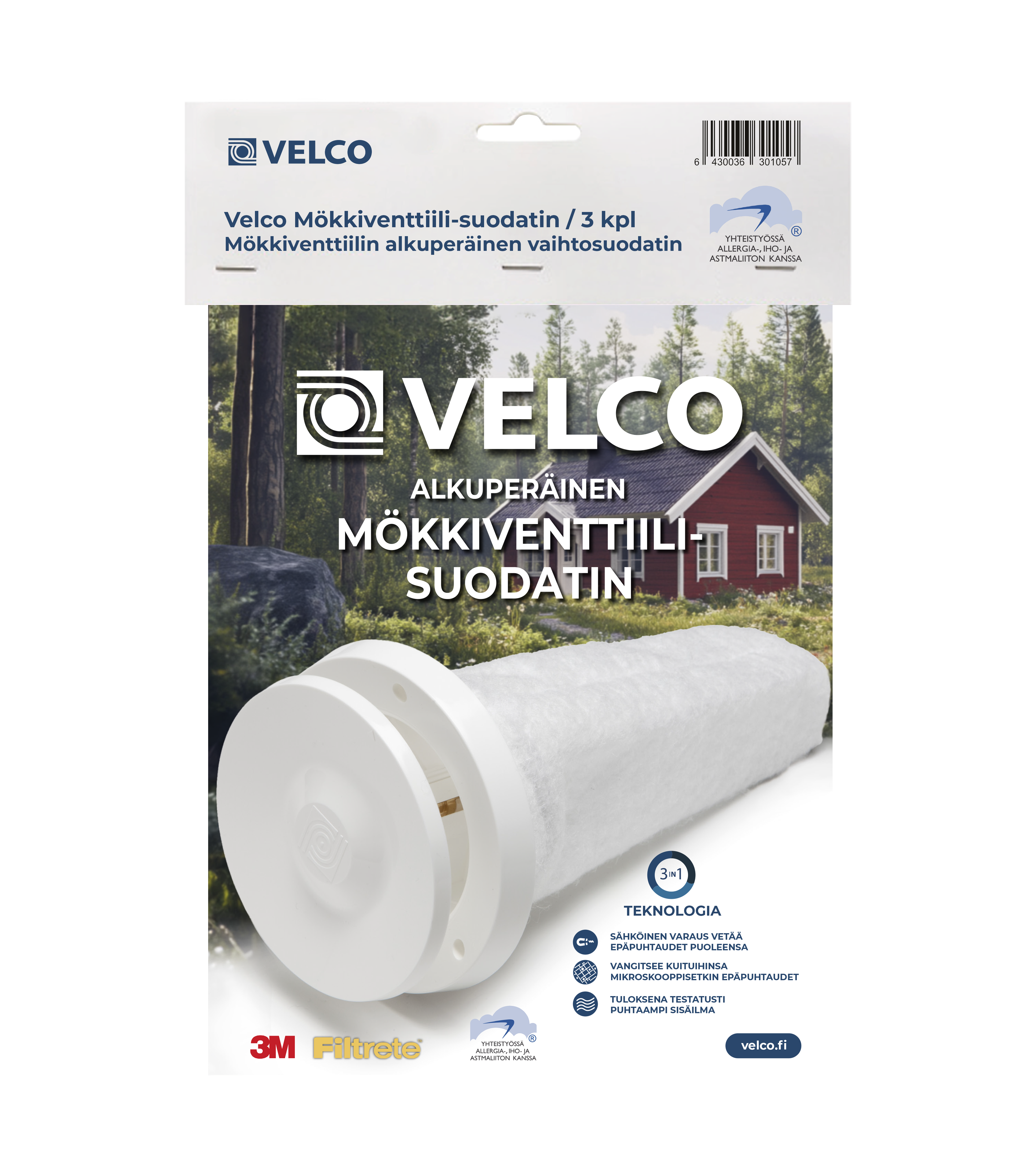 VAIHTOSUODATIN VELCO MÖKKIVENTTIILI 3KPL