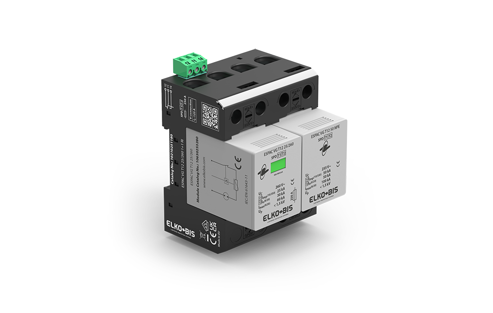KOMBINĒTAIS PĀRSPRIEGUMA NOV. ESPACVG T1+2 25kA/260V 1+1 RI