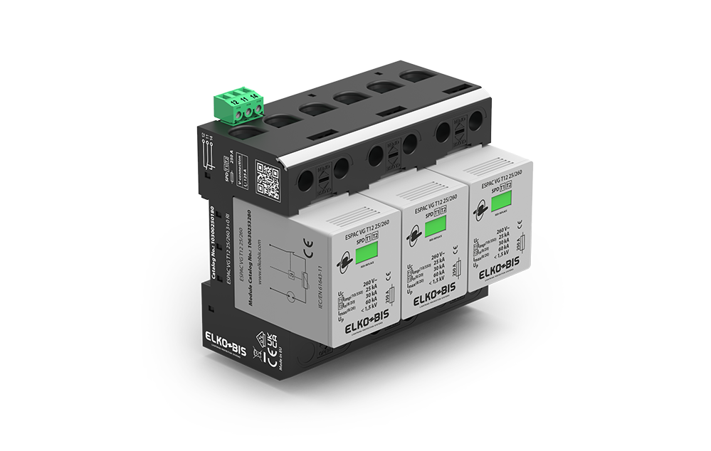 KOMBINĒTAIS PĀRSPRIEGUMA NOV. ESPACVG T1+2 25kA/260V 3+0 RI