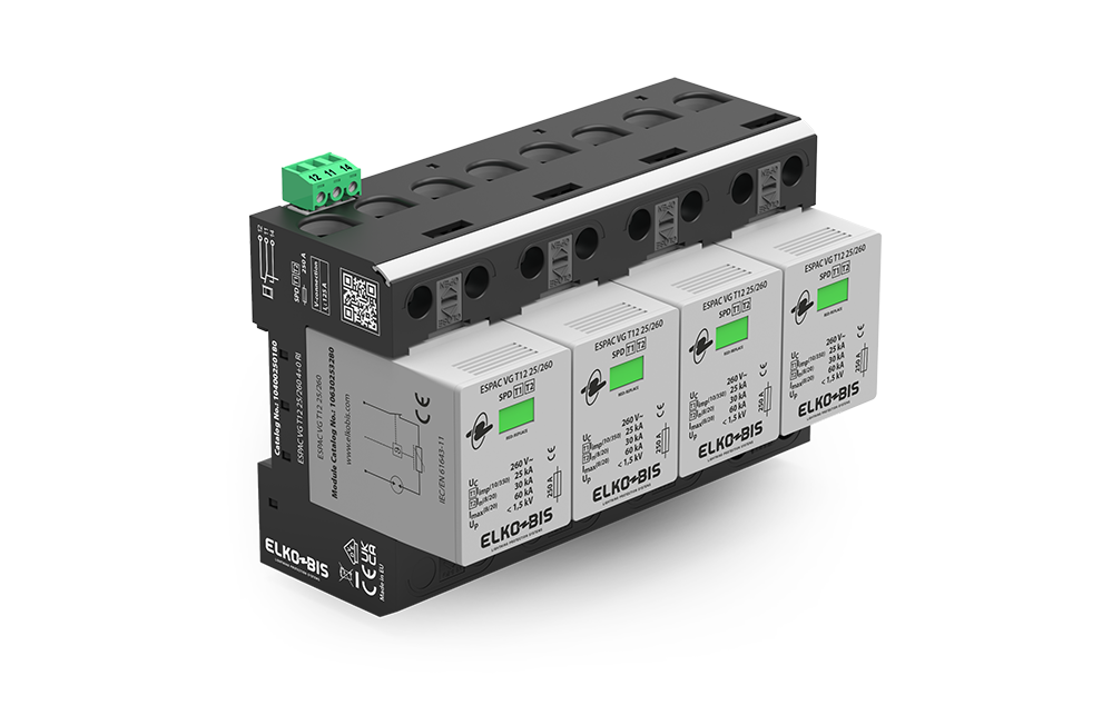 KOMBINĒTAIS PĀRSPRIEGUMA NOV. ESPACVG T1+2 25kA/260V 4+0 RI