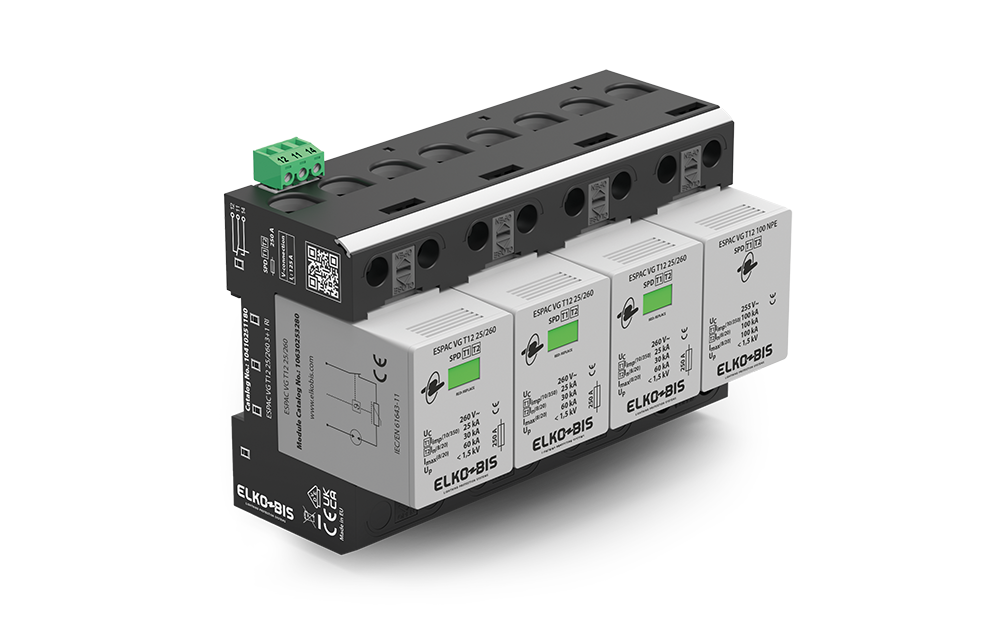 KOMBINĒTAIS PĀRSPRIEGUMA NOV. ESPACVG T1+2 25kA/260V 3+1 RI