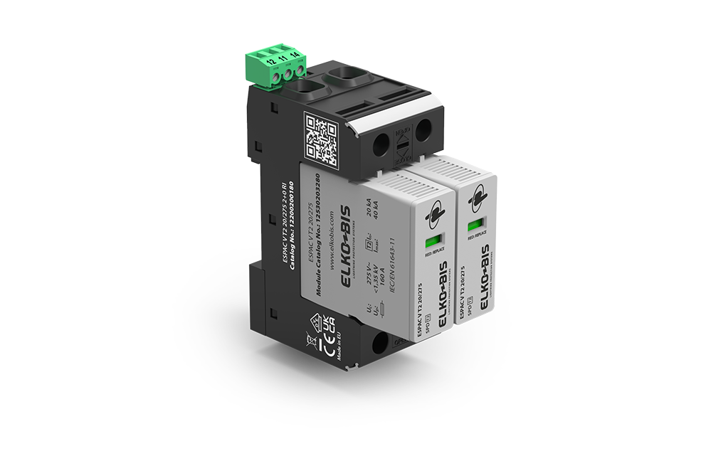 PĀRSPRIEGUMA NOVADĪTĀJS ESPACV T2 20kA/275V 2+0 RI