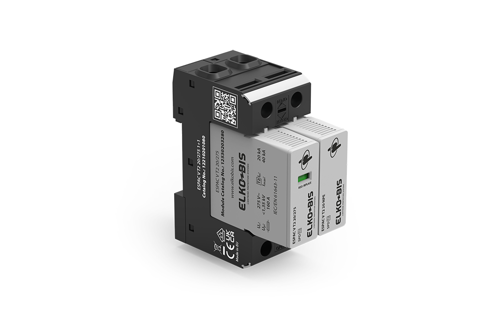 PĀRSPRIEGUMA NOVADĪTĀJS ESPACV T2 20kA/275V 1+1