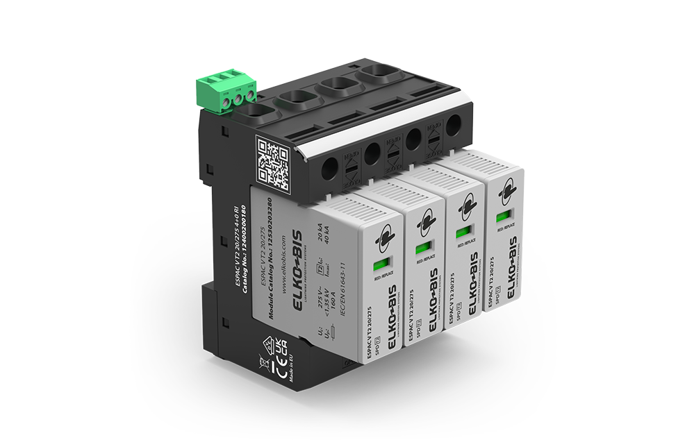 PĀRSPRIEGUMA NOVADĪTĀJS ESPACV T2 20kA/275V 4+0 RI