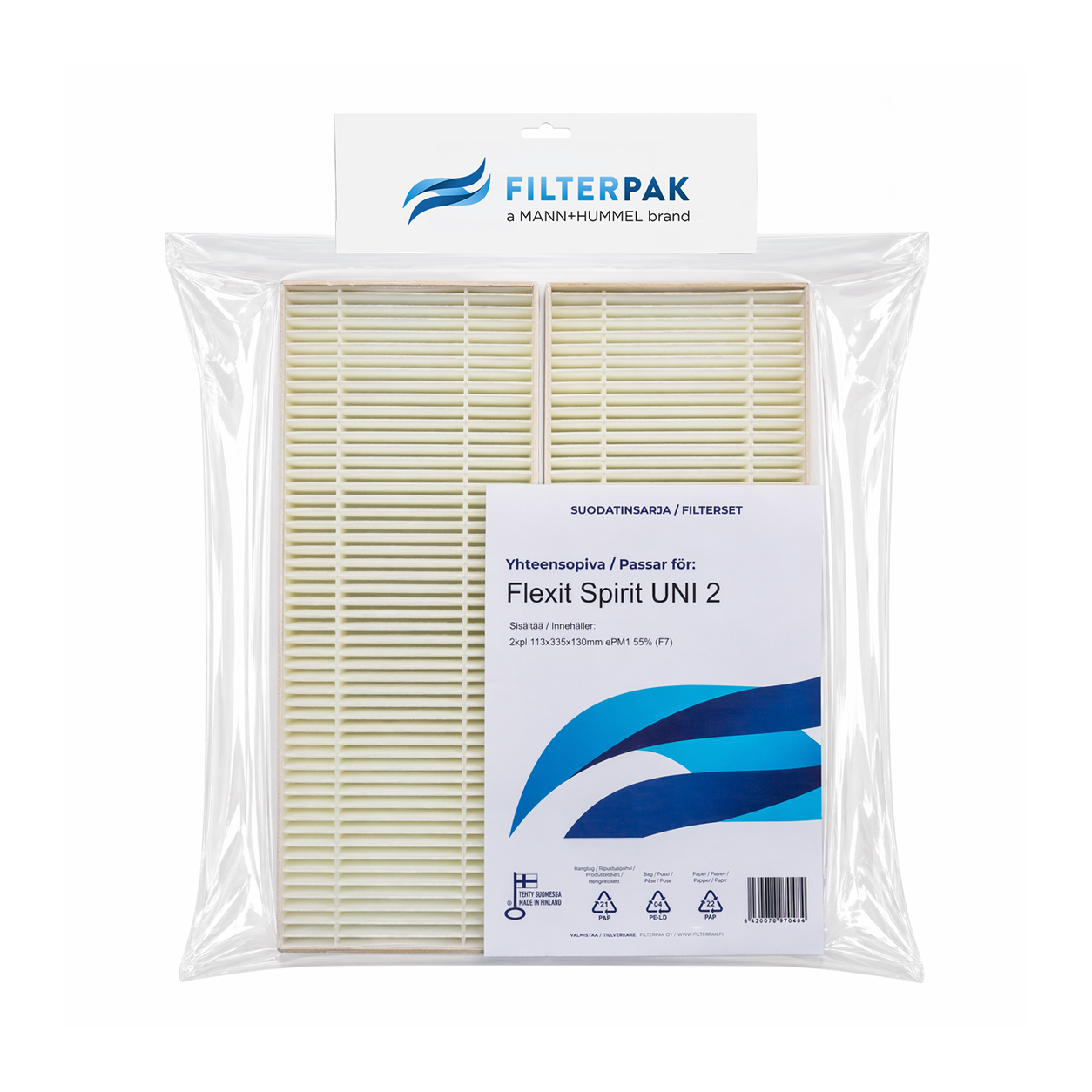 SUODATINPAKKAUS FILTERPAK FLEXIT SPIRIT UNI 2