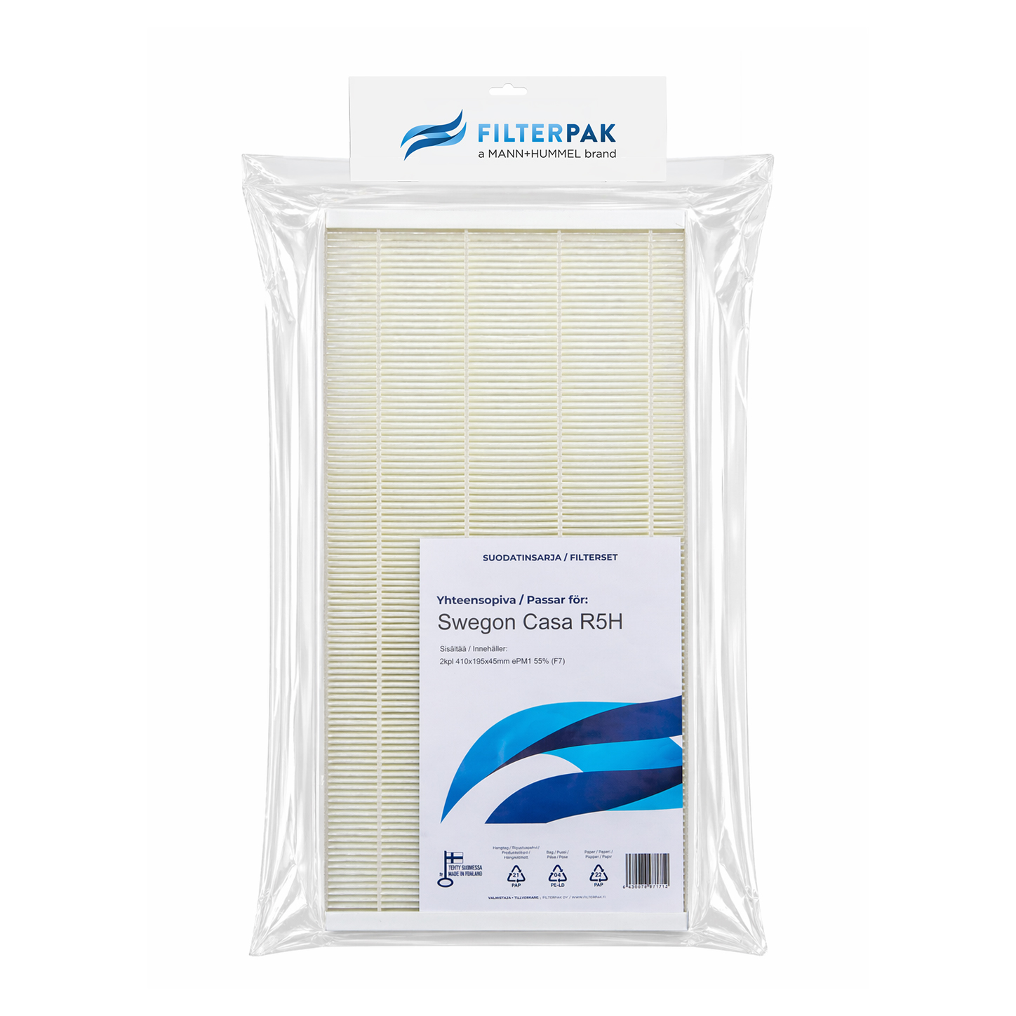 SUODATINPAKKAUS FILTERPAK SWEGON R5-H