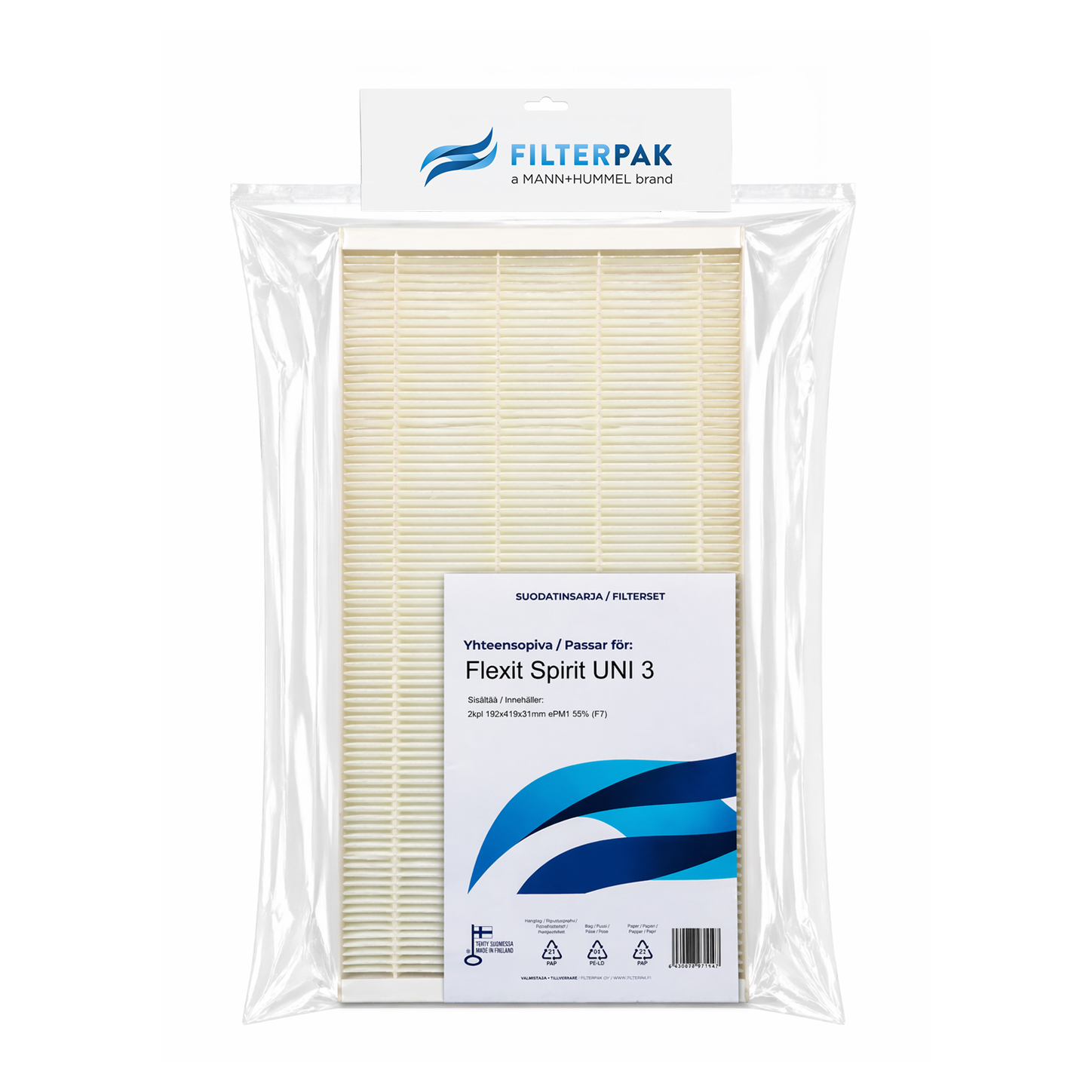 SUODATINPAKKAUS FILTERPAK FLEXIT SPIRIT UNI3