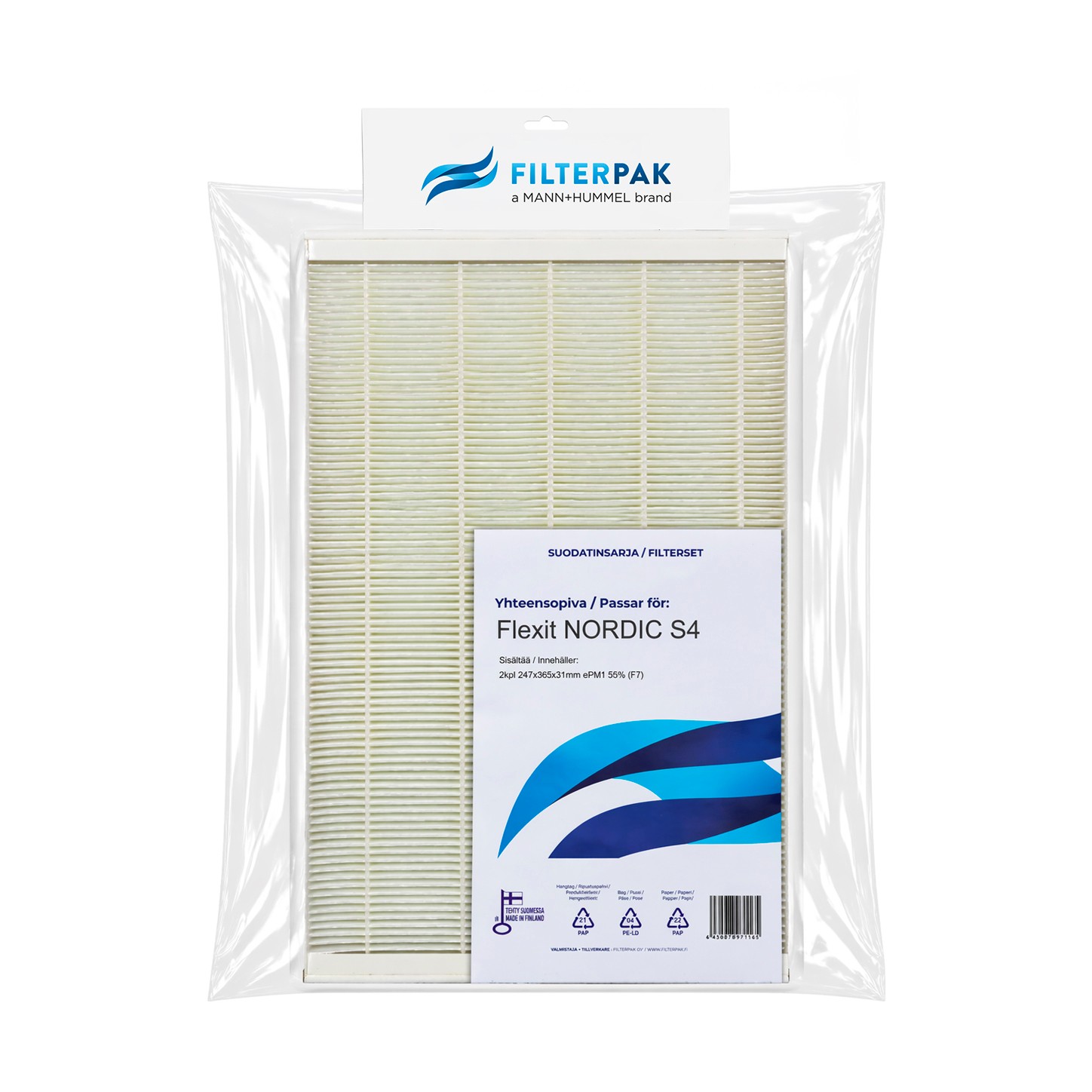 SUODATINPAKKAUS FILTERPAK FLEXIT NORDIC S4