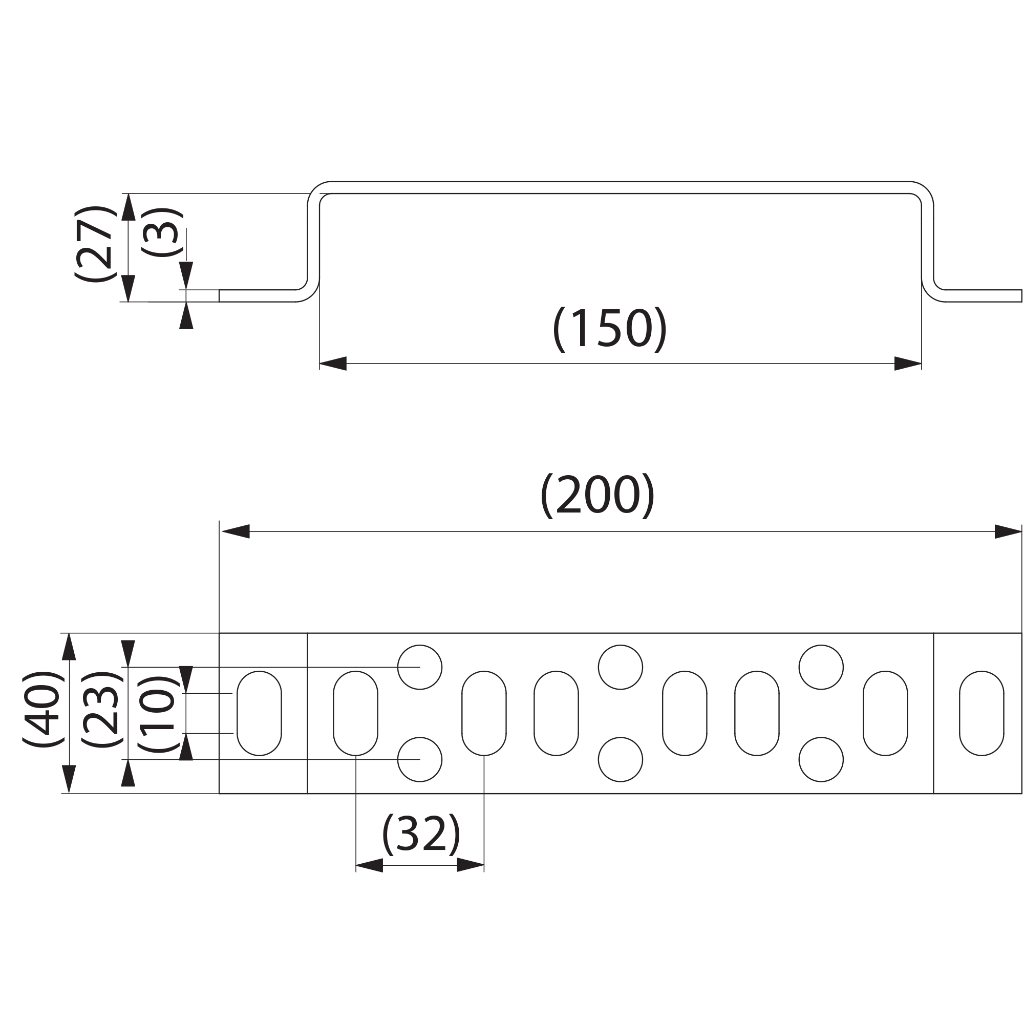 ensto Maanduslatt pss396.1 200x40x3mm 3 klemmi