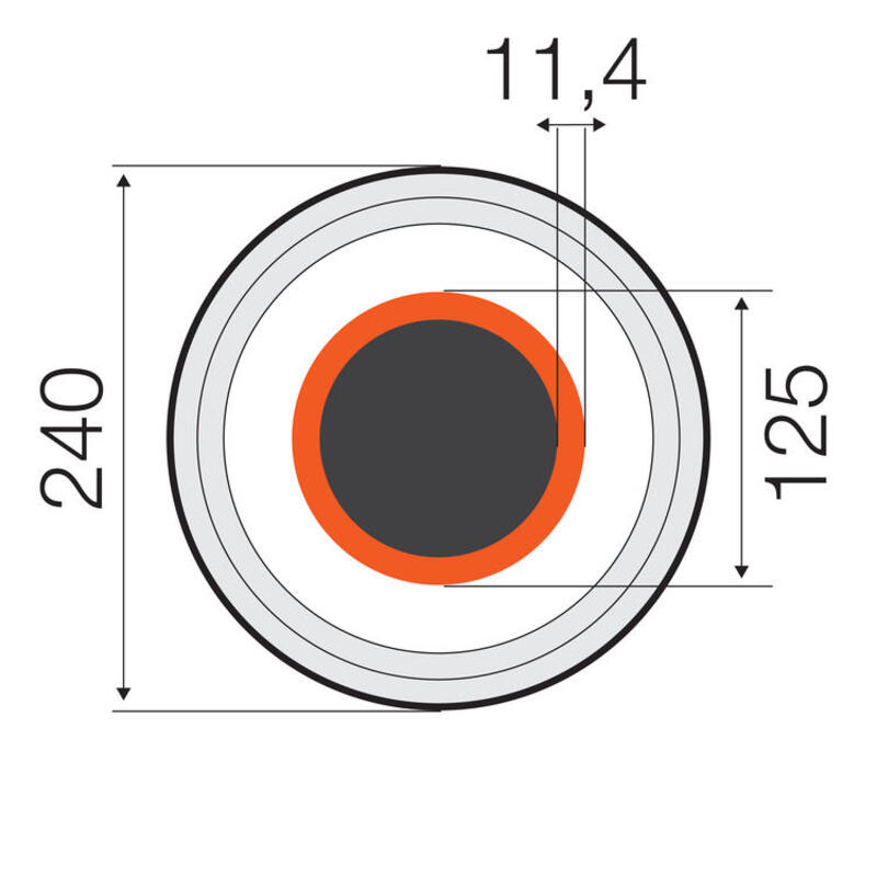 rauheat Värme-element 125/240mm uno pn6