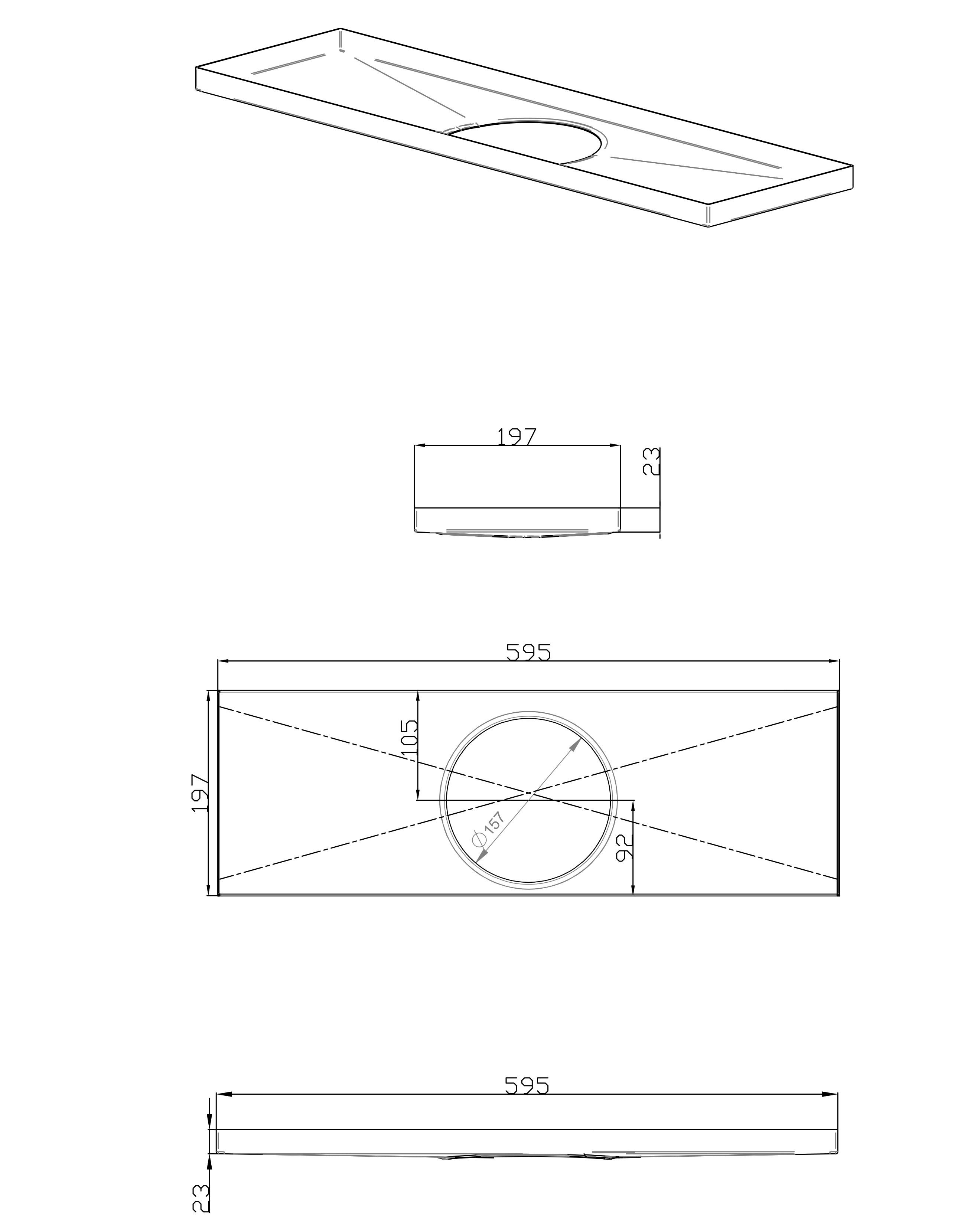 vieser Tray vieser line 600mm centric