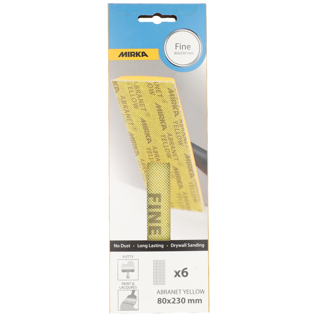 mirka Sand.net mirka abranet yellow 80x230mm fine 6pcs
