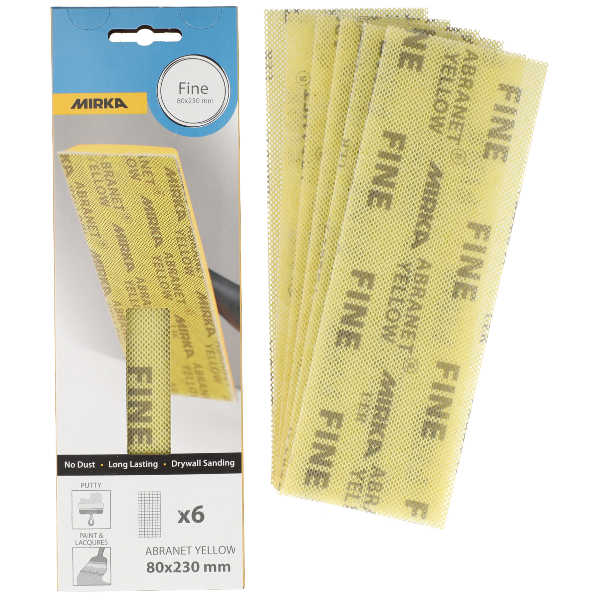 mirka Sand.net mirka abranet yellow 80x230mm fine 6pcs