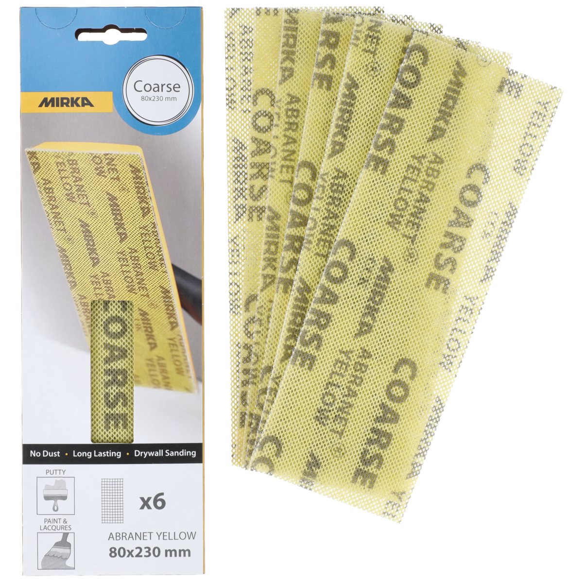 mirka Sand.net mirka abranet yellow 80x230mm coarse 6pcs