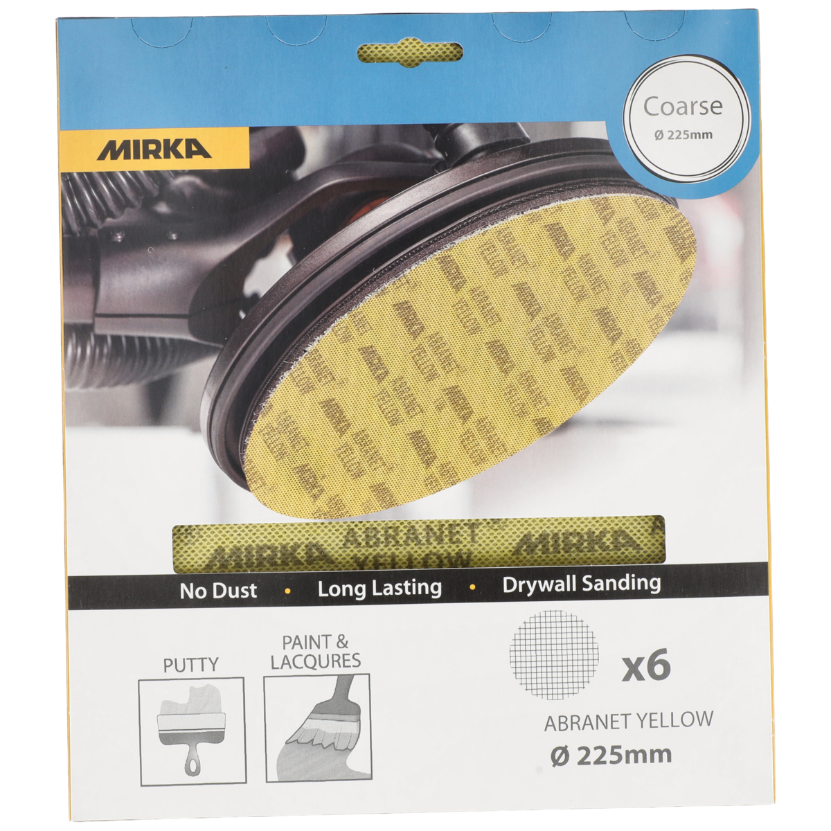 mirka Sand.net mirka abranet yellow 225mm medium 6pcs