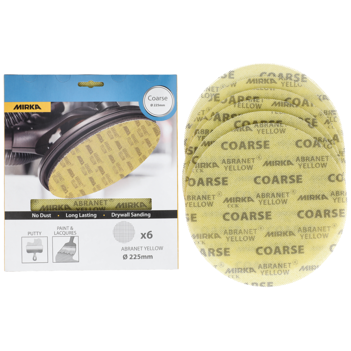 mirka Sand.net mirka abranet yellow 225mm coarse 6pcs