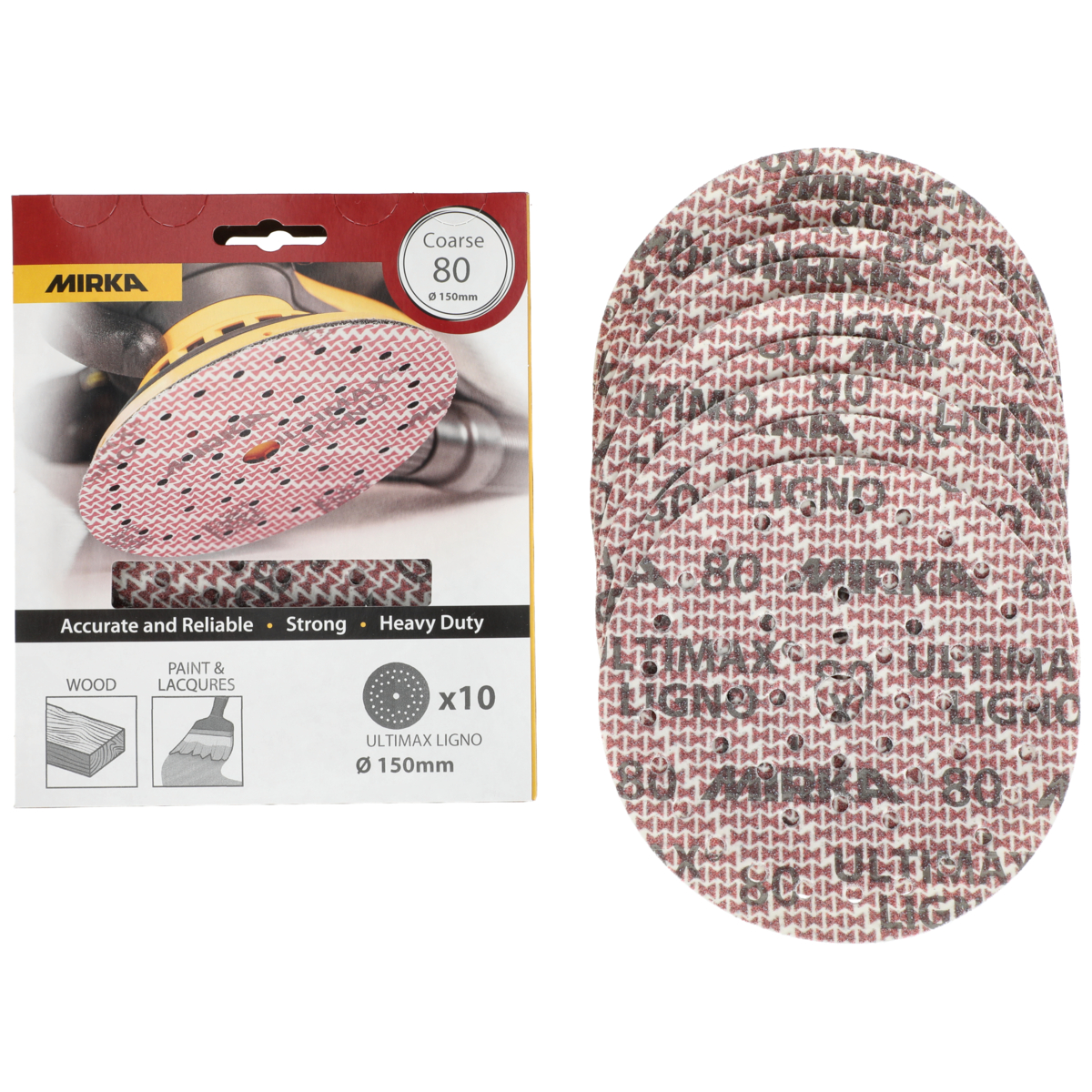 mirka Hiomapyörö mirka ultimax ligno 150mm tarra multifit p80 10kpl