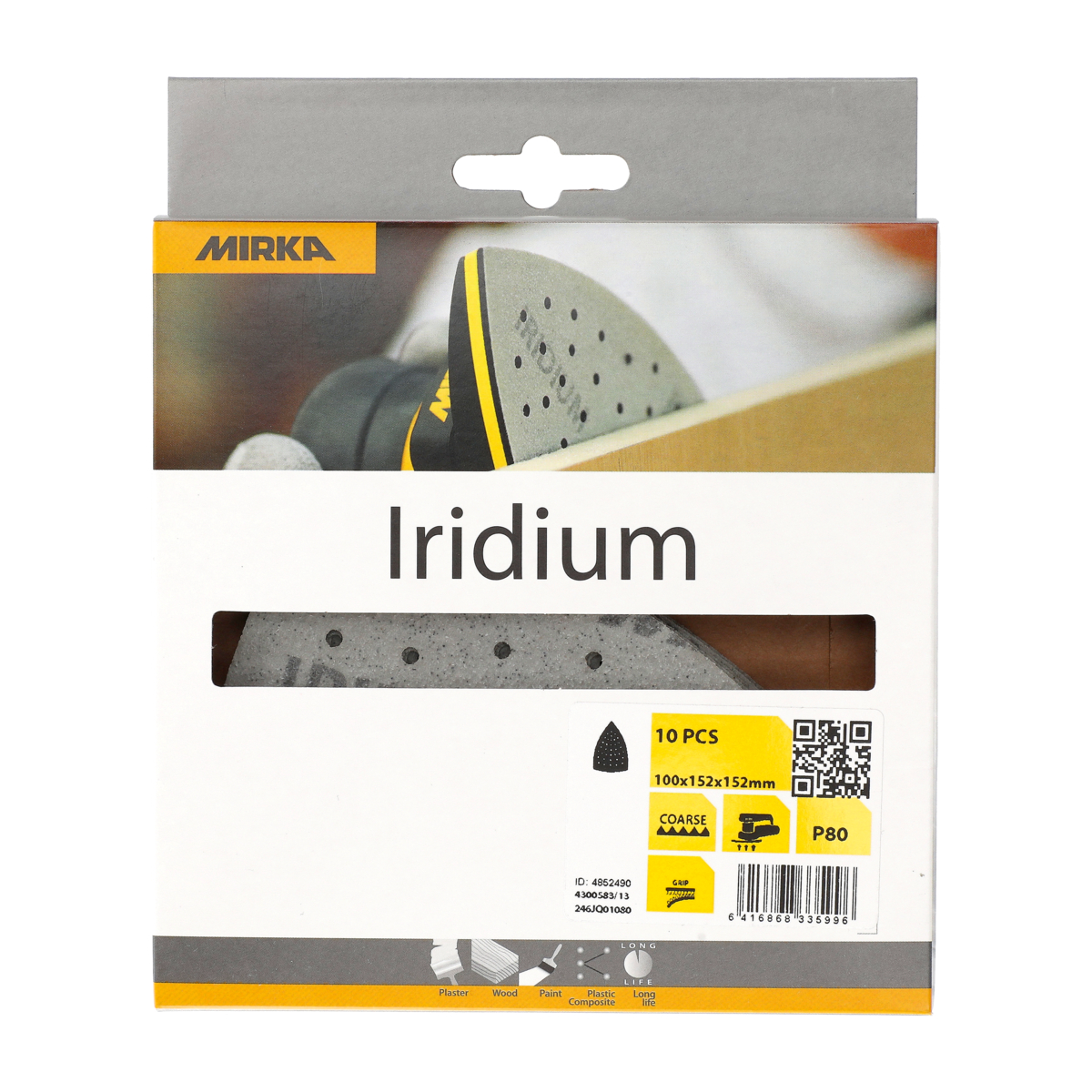 mirka Sanding triangle mirka iridium 100x152x152mm 36h grip 180 10p