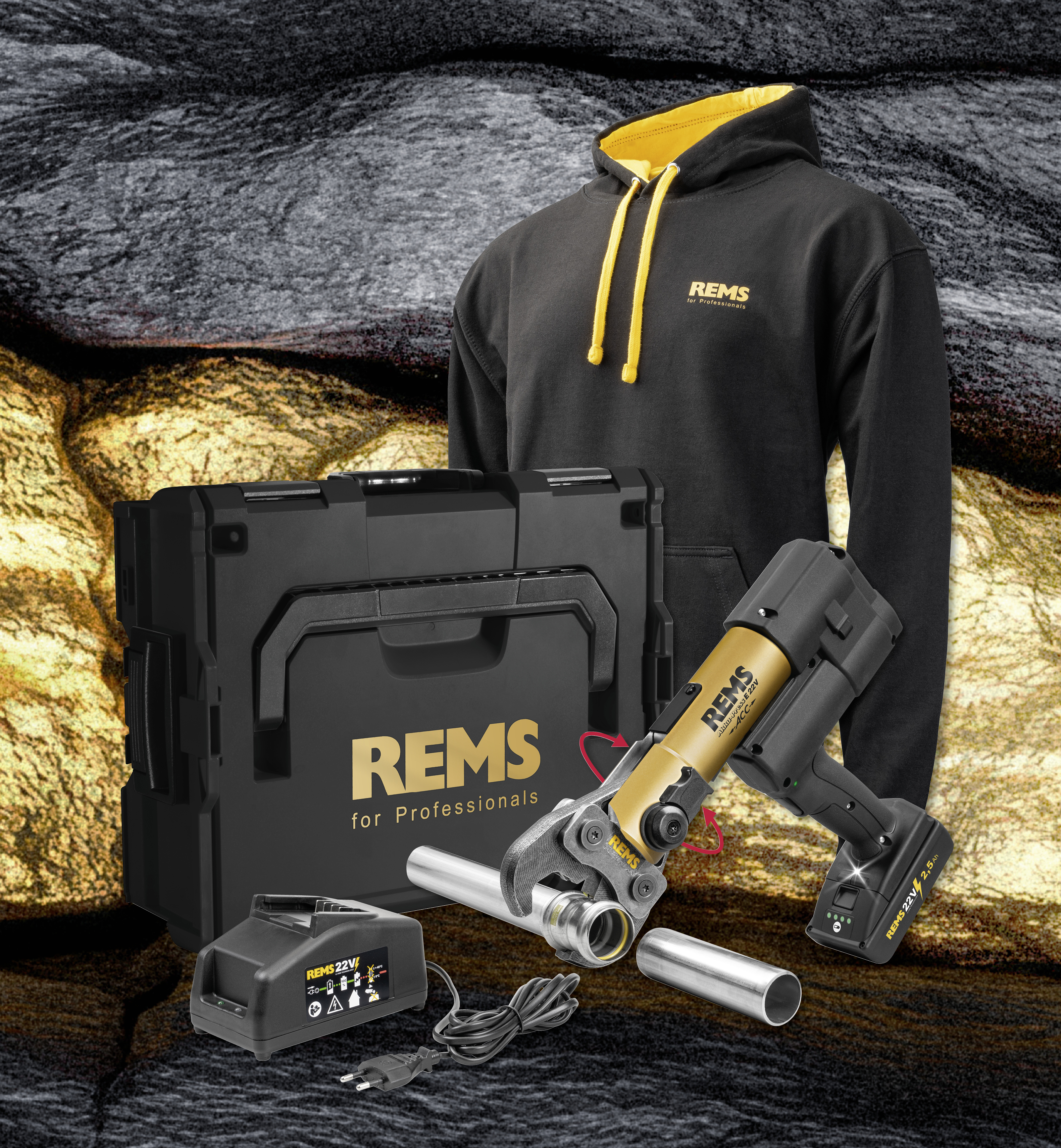 REMS AKKU PRESE E 22V ACC GOLD Ø 10-108(110)mm Ø 3/8-4" 32kN