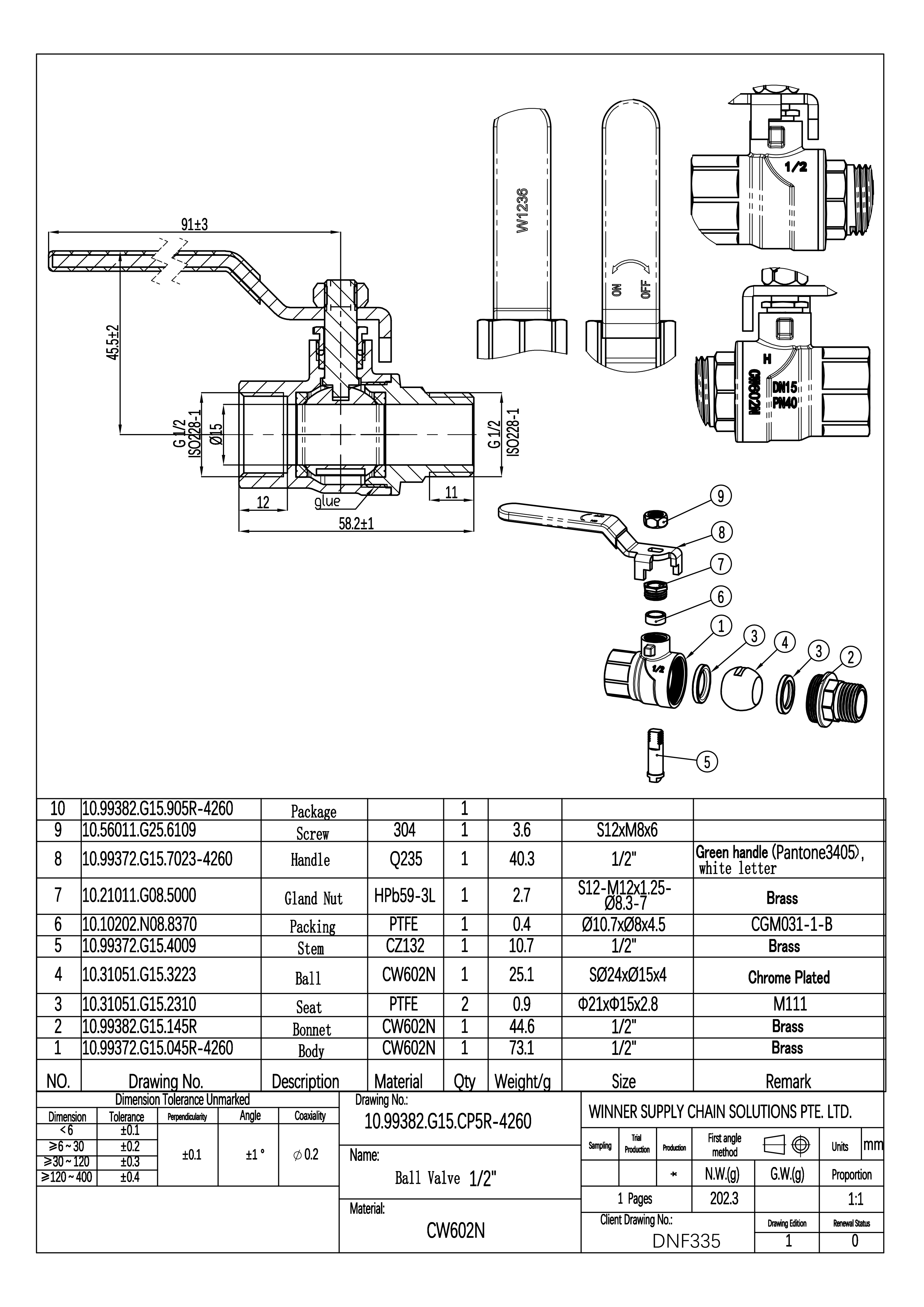 undefined Kuulkraan erimessing 1/2" s/v pn40