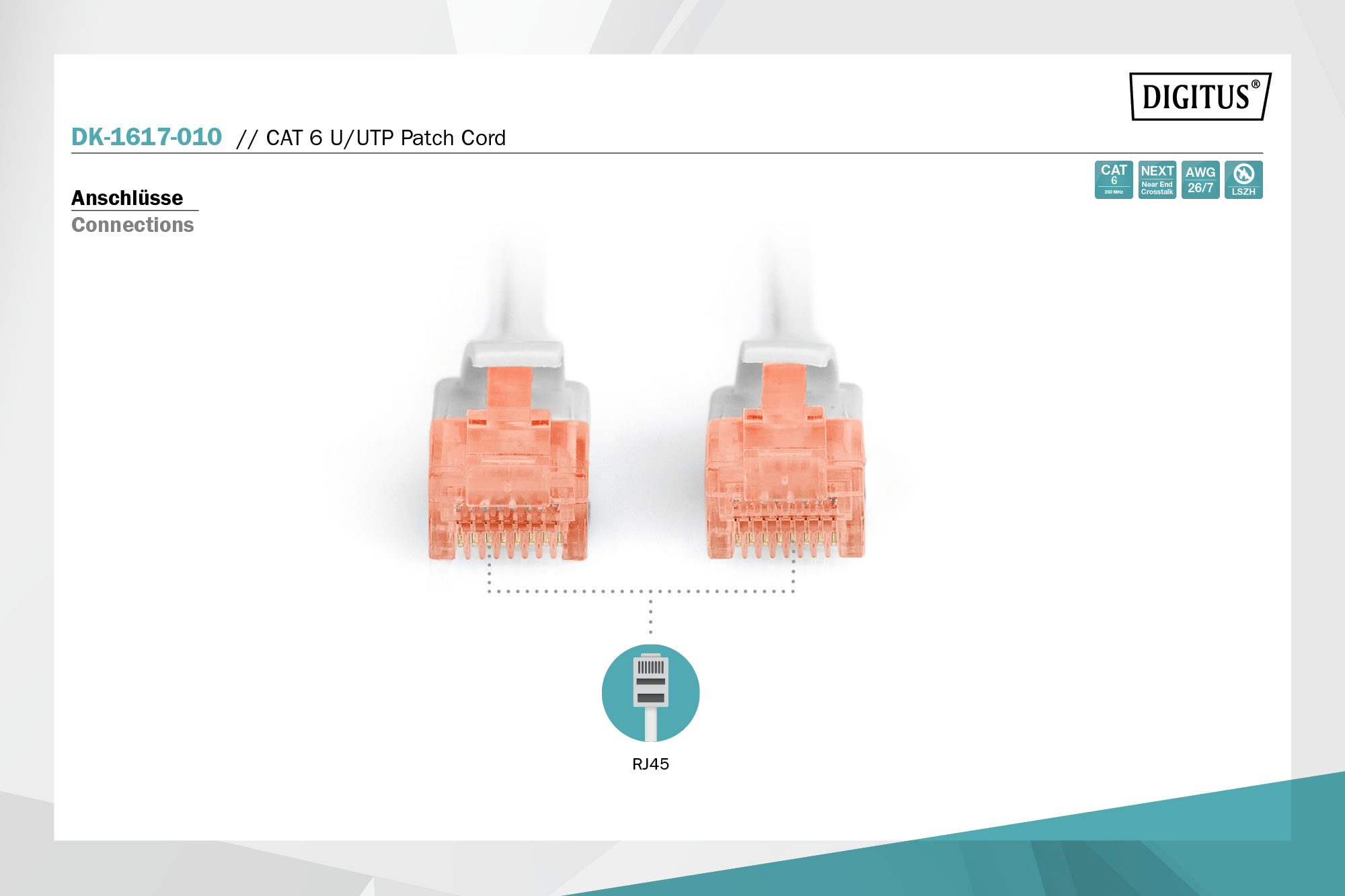 digitus Koppling-cat6 rj45 cat6 utp lszh 1m