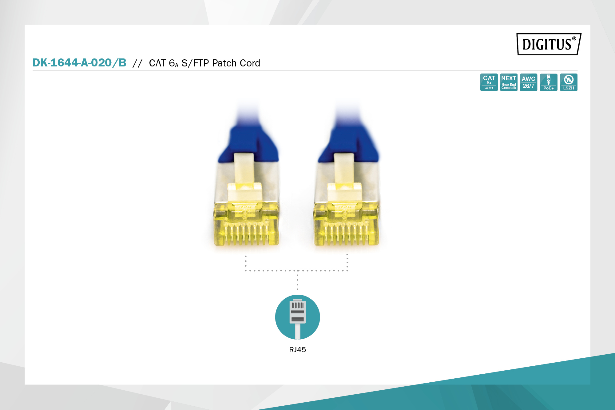 digitus Koppling kabel cat6a s-ftp 2m blå