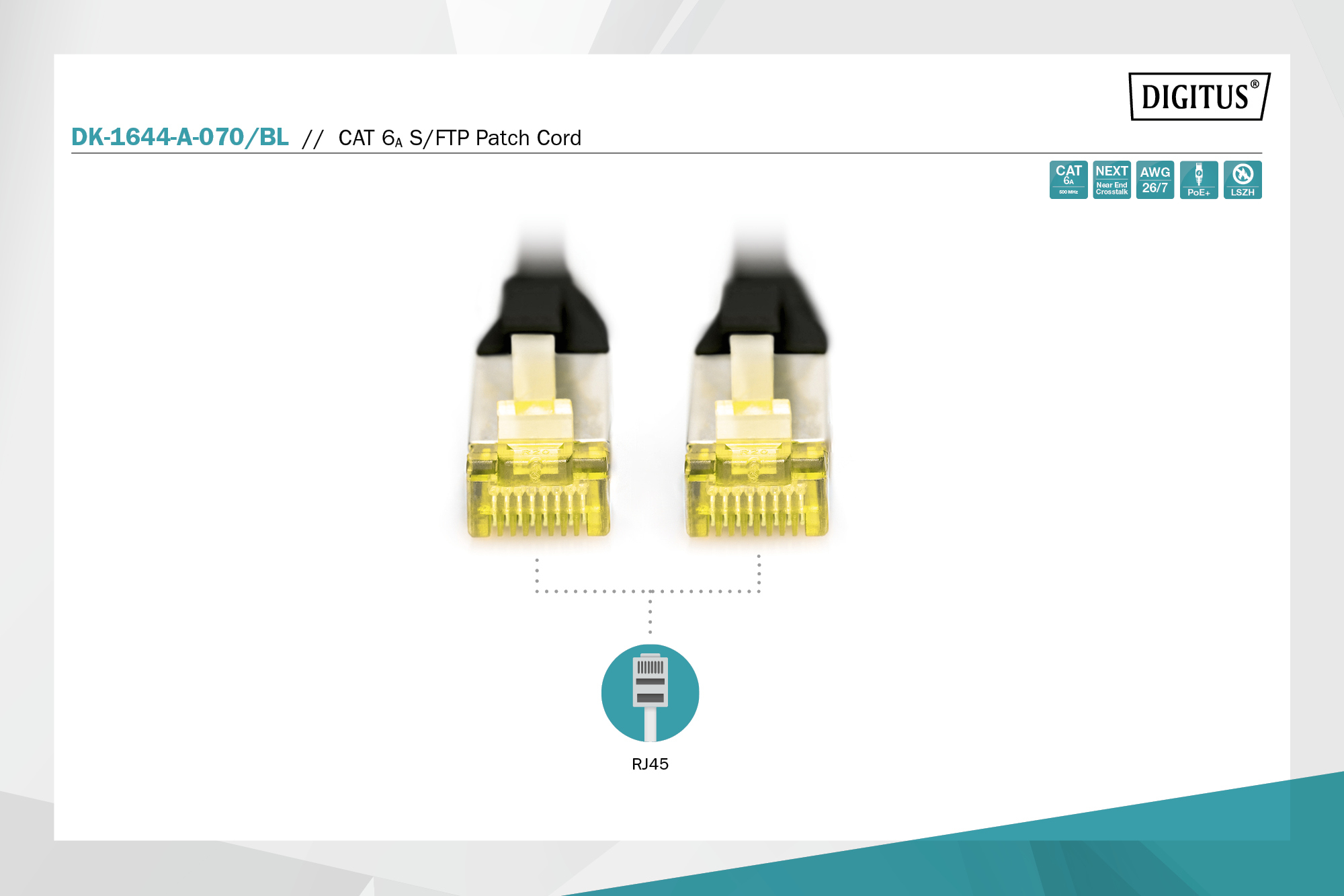 digitus Connecting cable cat6a s-ftp 7m black