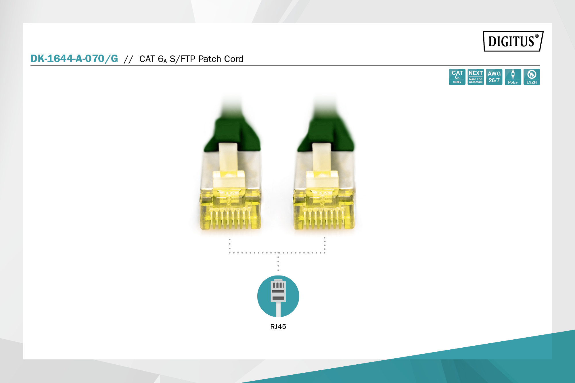 digitus Connecting cable cat6a s-ftp 7m green