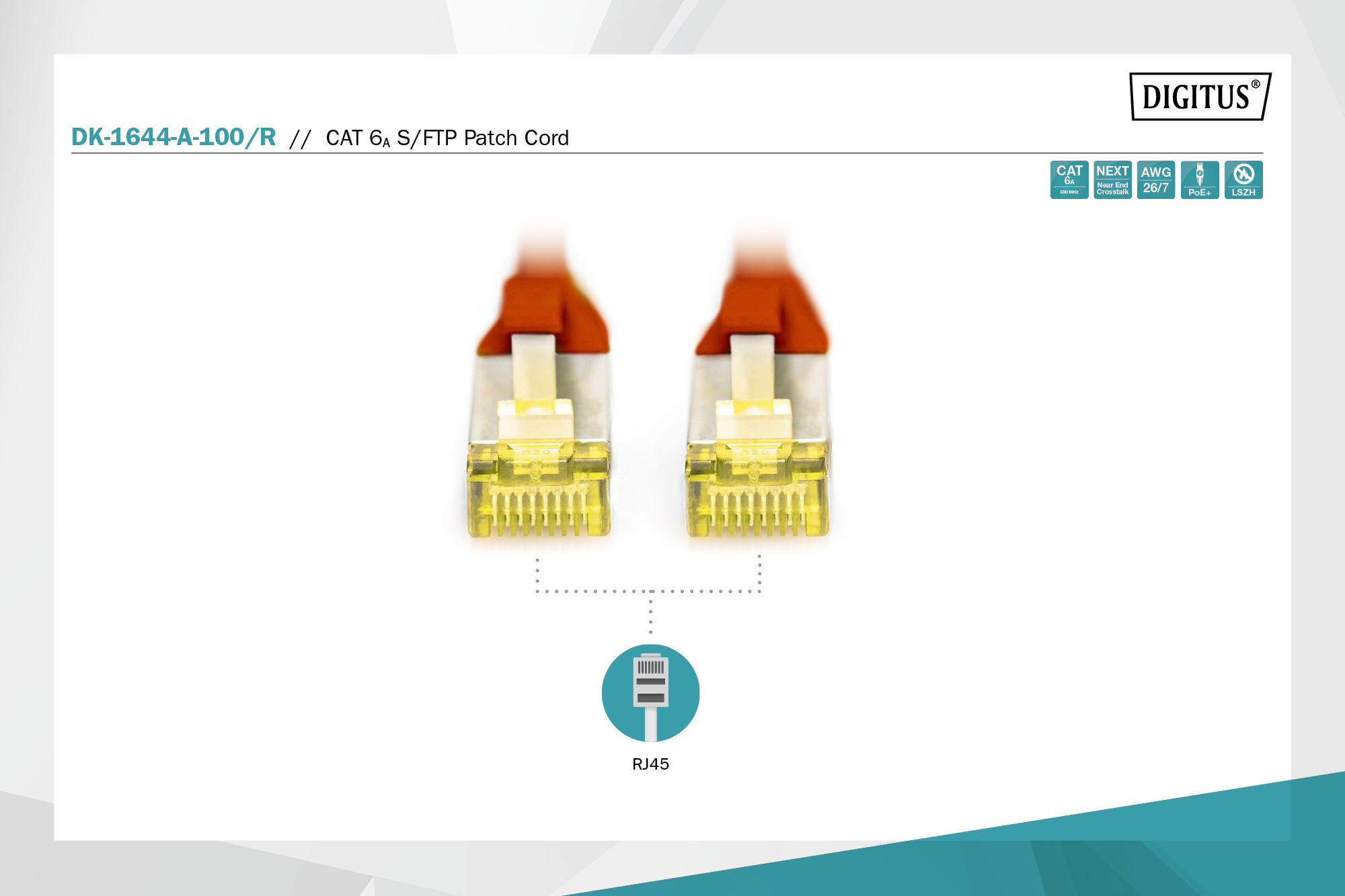 digitus Connecting cable cat6a s-ftp 10m red
