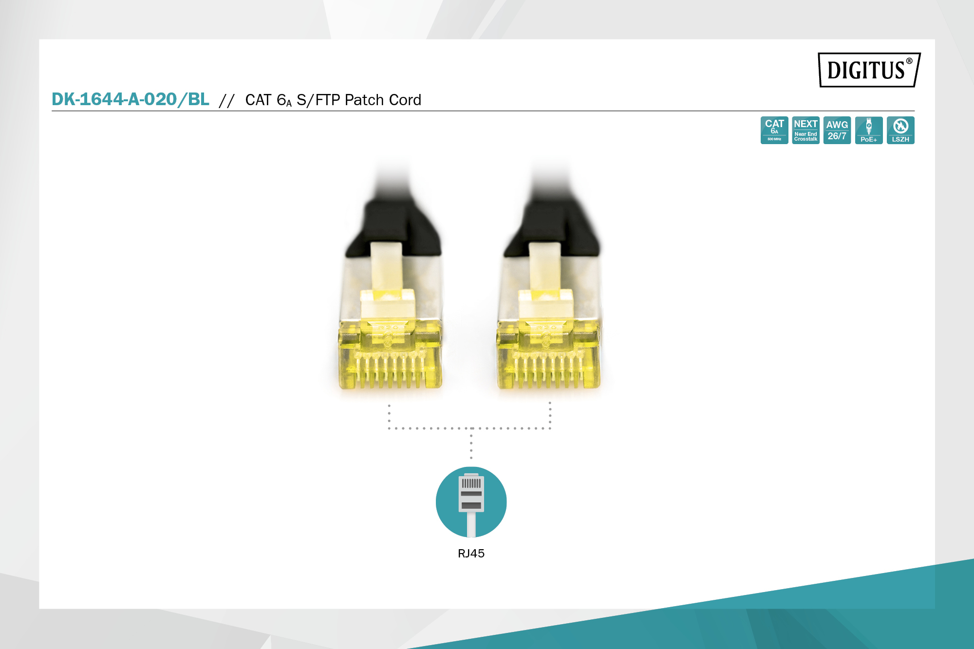digitus Connecting cable cat6a s-ftp 2m black