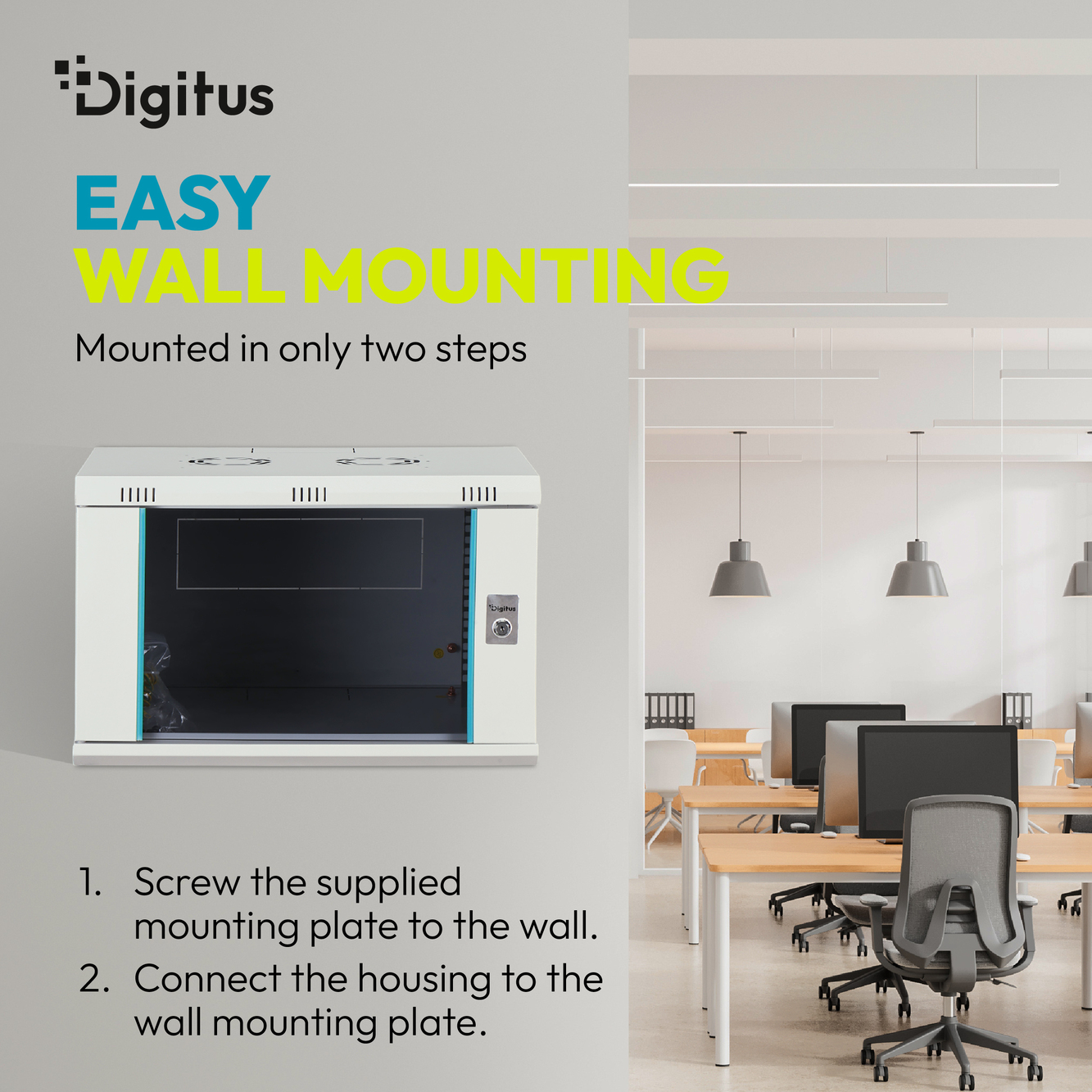 digitus Seinäkaappi 7u 600x450 (wxd) ip20