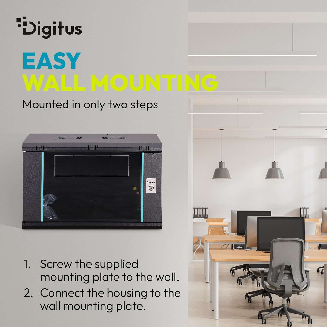 digitus Seinäkaappi 16u 600x600 (wxd) ip20