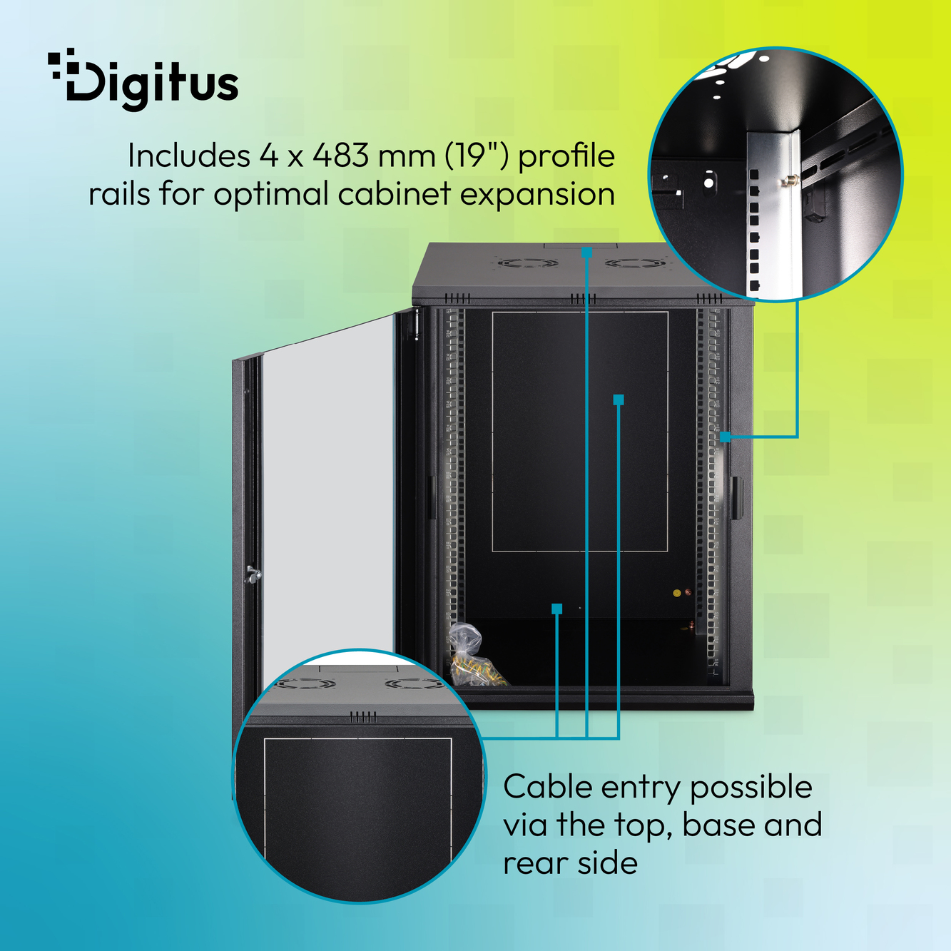 digitus Seinäkaappi 16u 600x600 (wxd) ip20