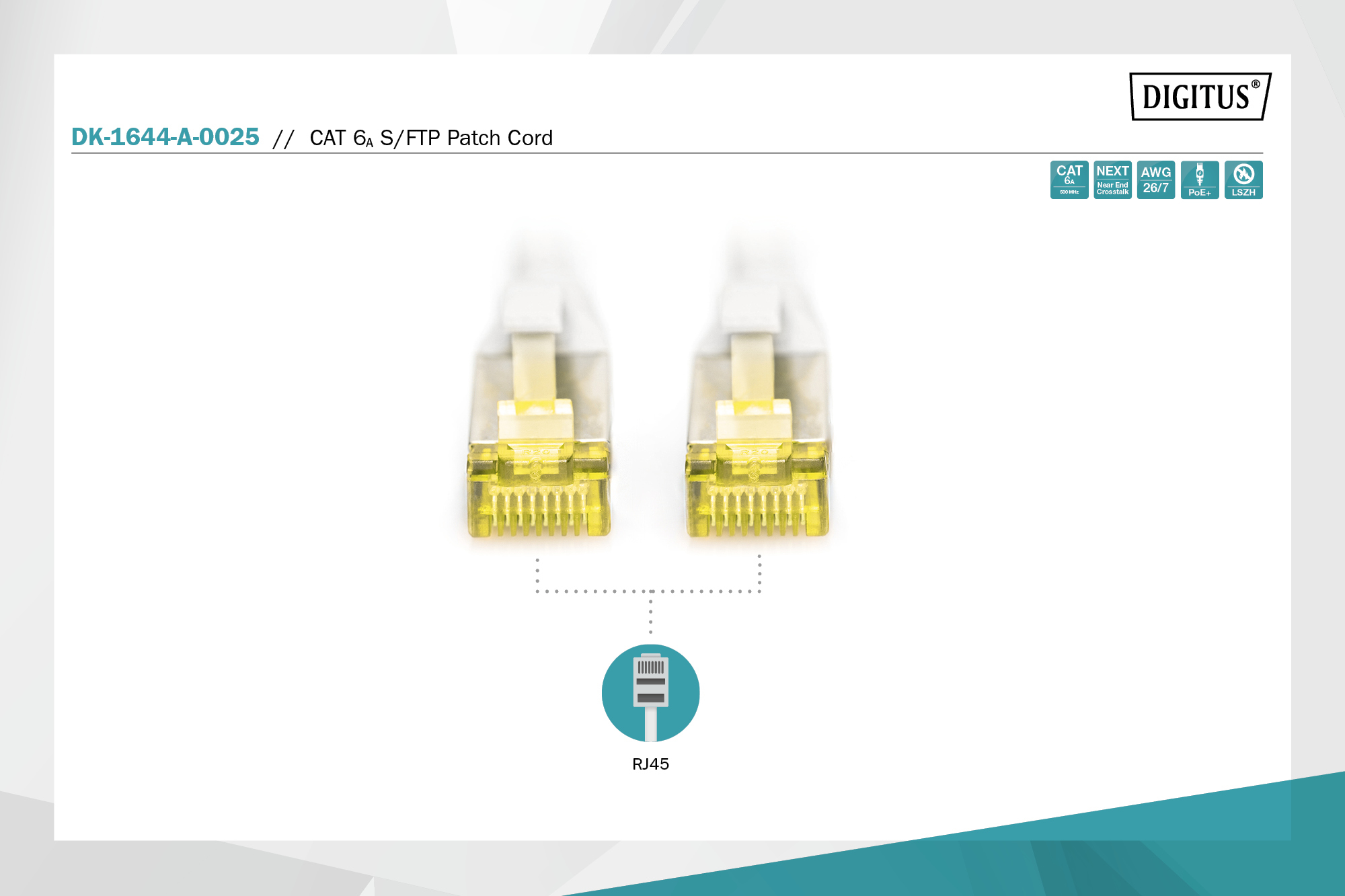 digitus Connecting cable cat6a s-ftp 0,25m grey