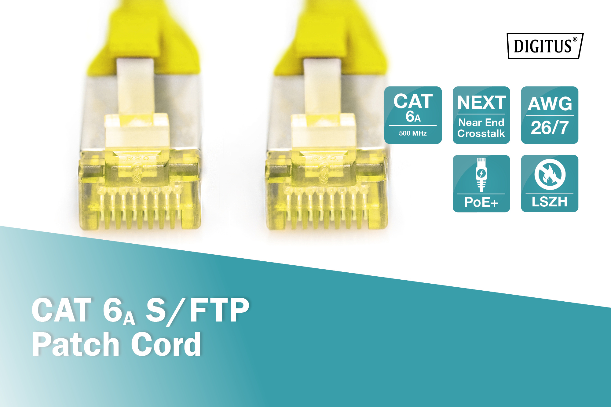 digitus Connection cable cat6a s/ftp 25cm yellow